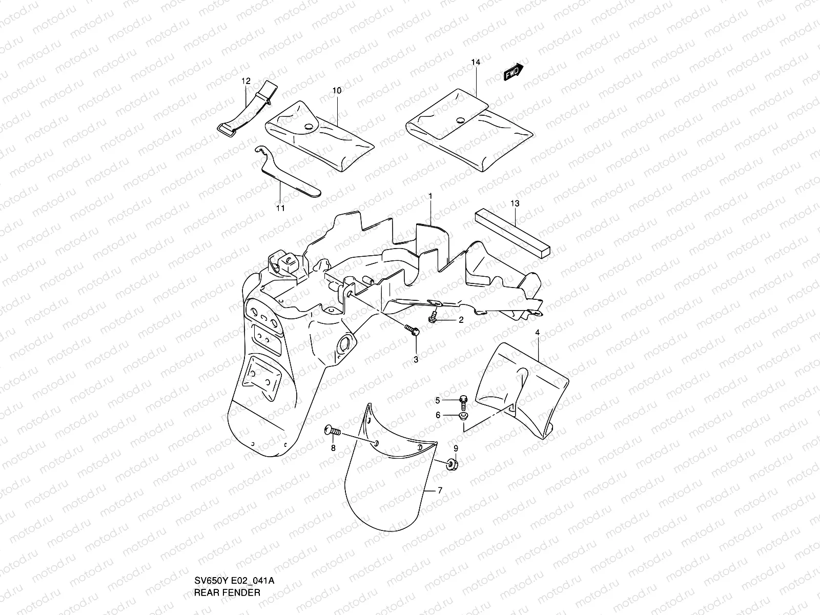 41A - REAR FENDER (MODEL K2)