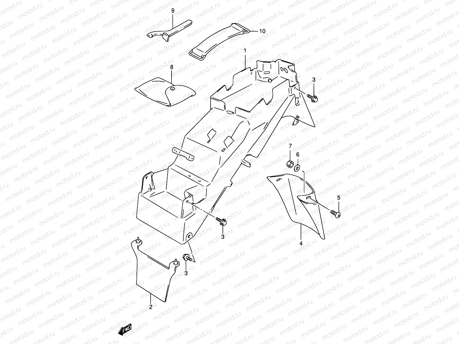41A - REAR FENDER (MODEL T/V/W/X)