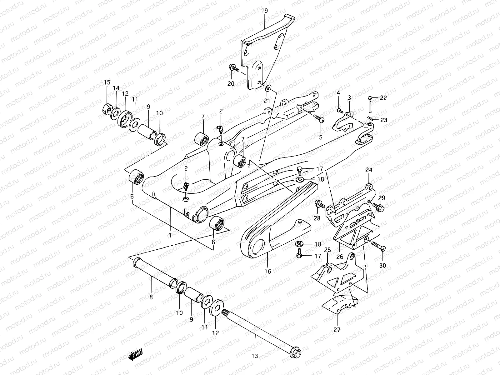 41A - REAR SWINGING ARM (MODEL R)
