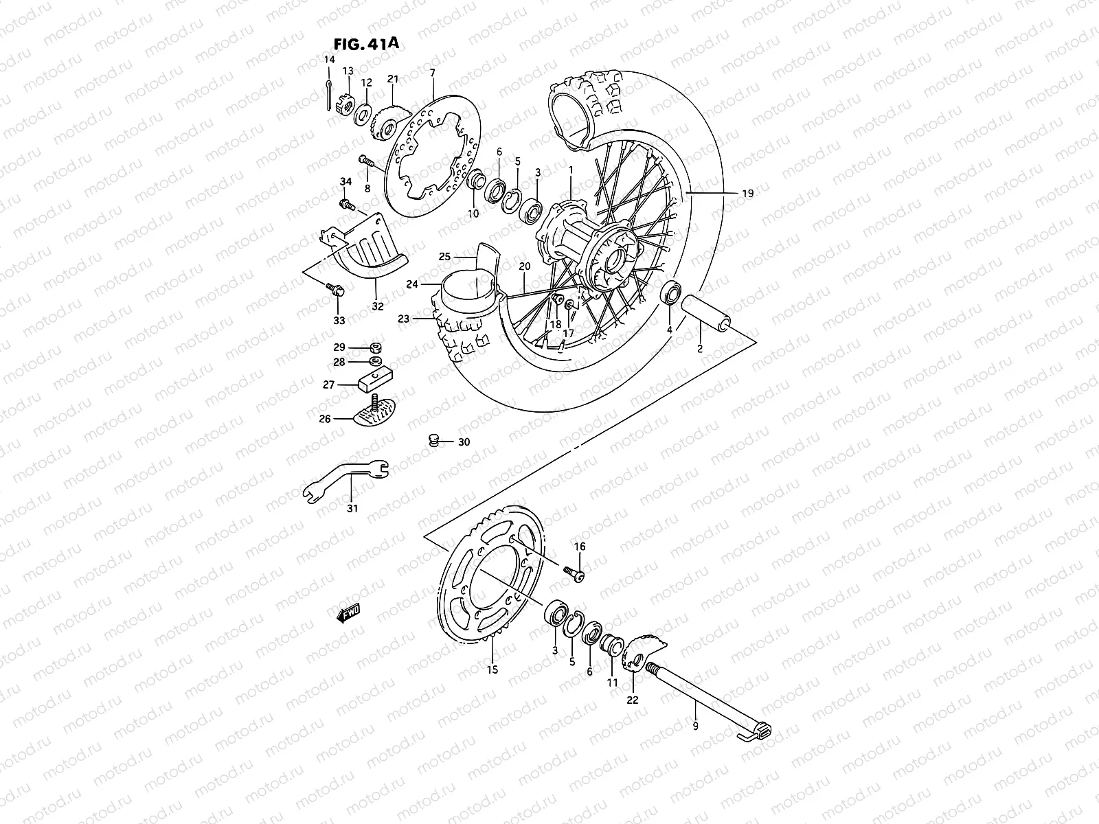 41A - REAR WHEEL (MODEL N/P/R/S/T)