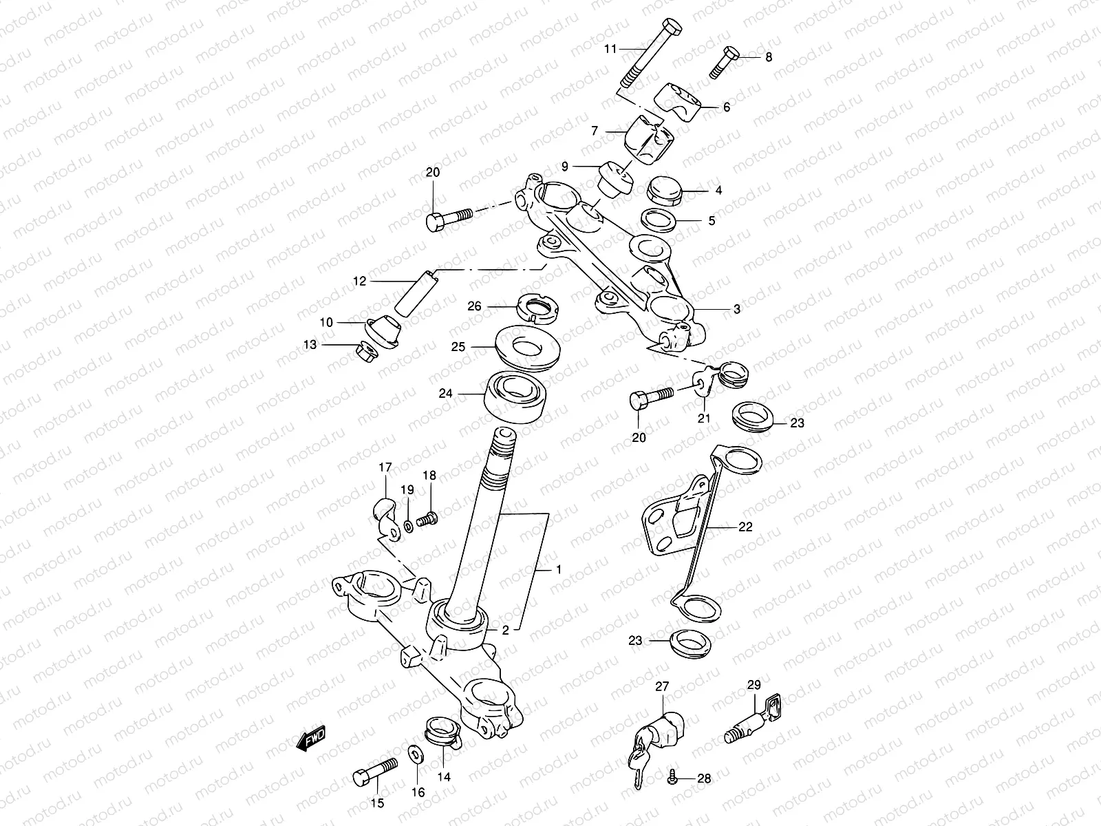 41A - STEERING STEM (MODEL V/W/X/Y)