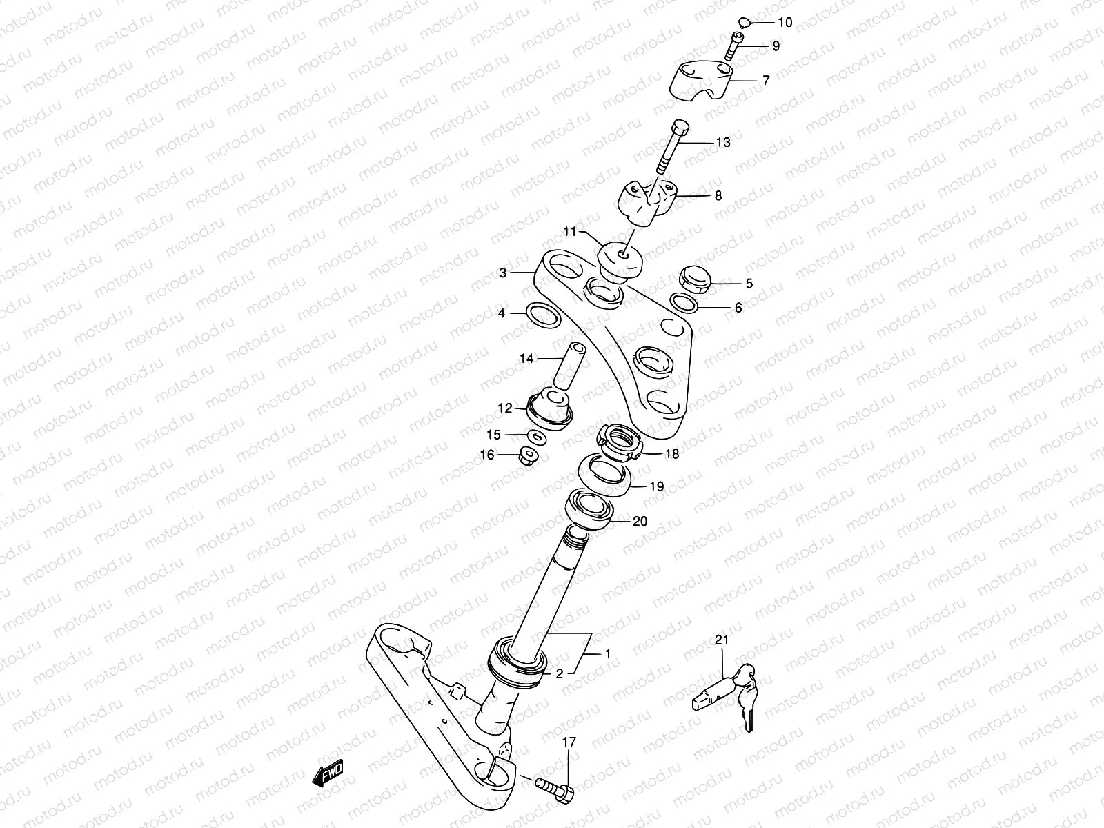 41A - STEERING STEM (MODEL X/Y/K1 P37)
