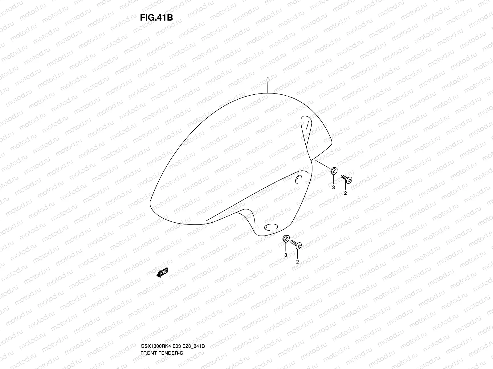 41B - FRONT FENDER (GSX1300RZK7)