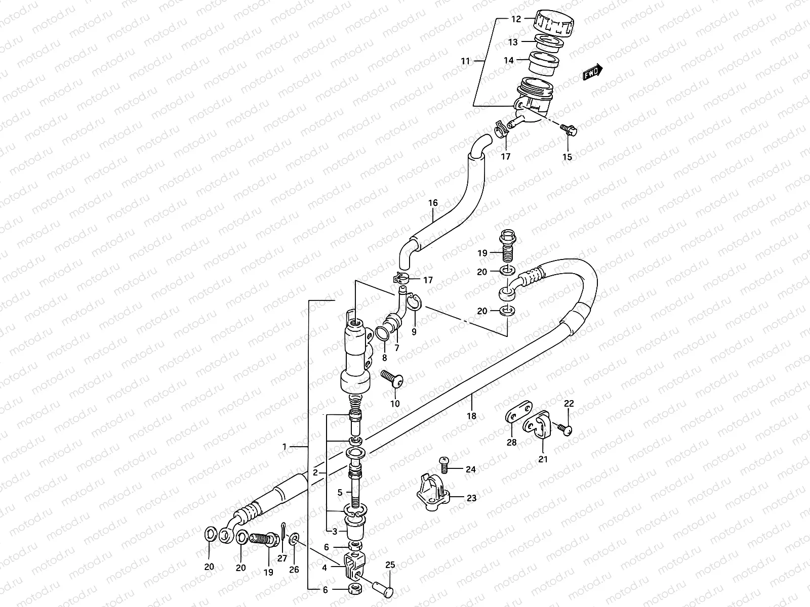 41B - REAR MASTER CYLINDER (MODEL M/N/P/R)