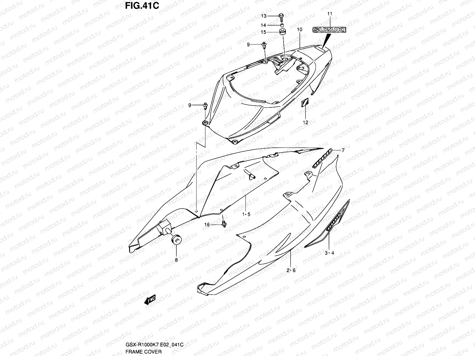 41C - FRAME COVER (GSX-R1000U2K8 E19)