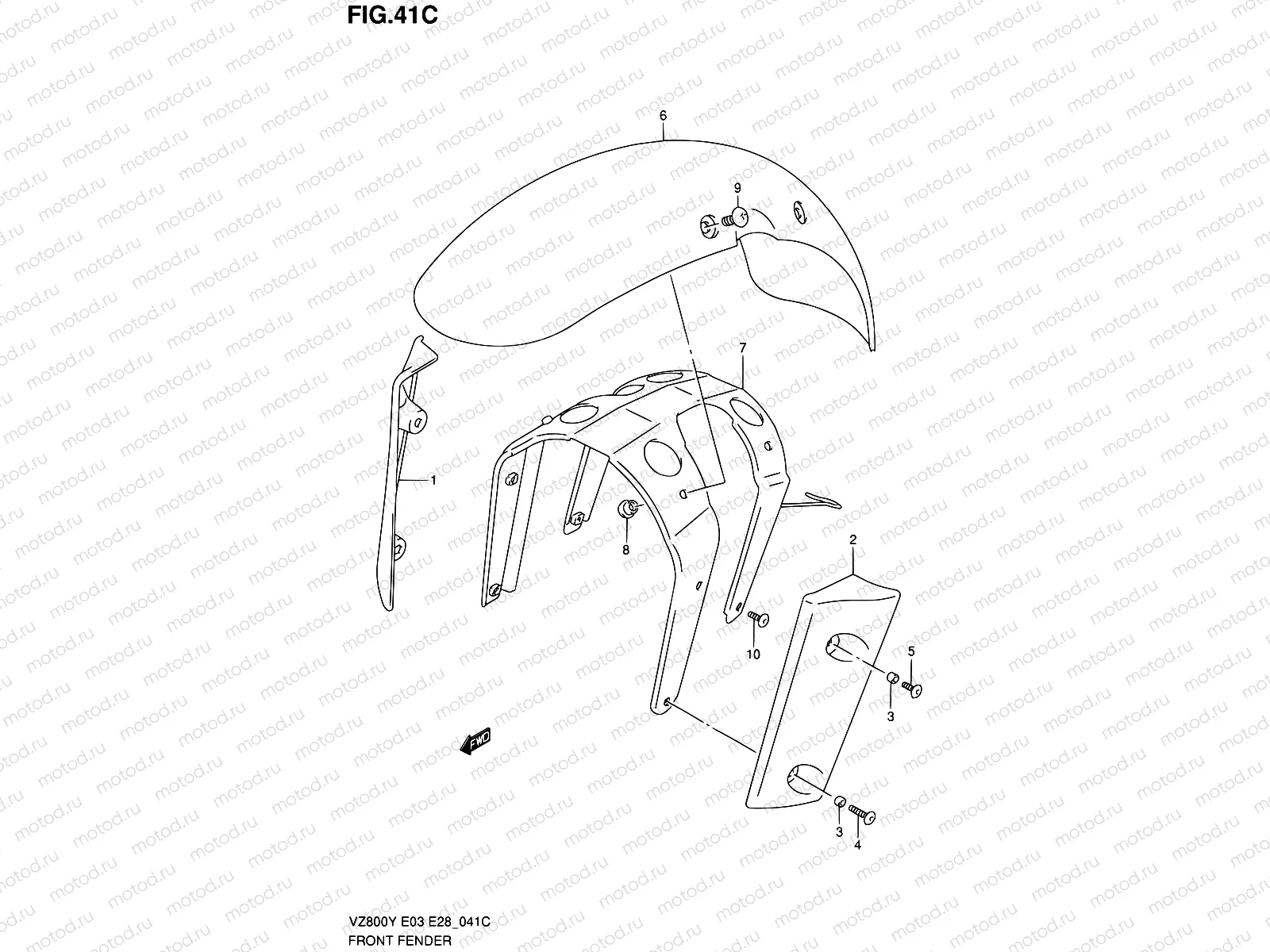 41C - FRONT FENDER (MODEL K1/K2/K3)