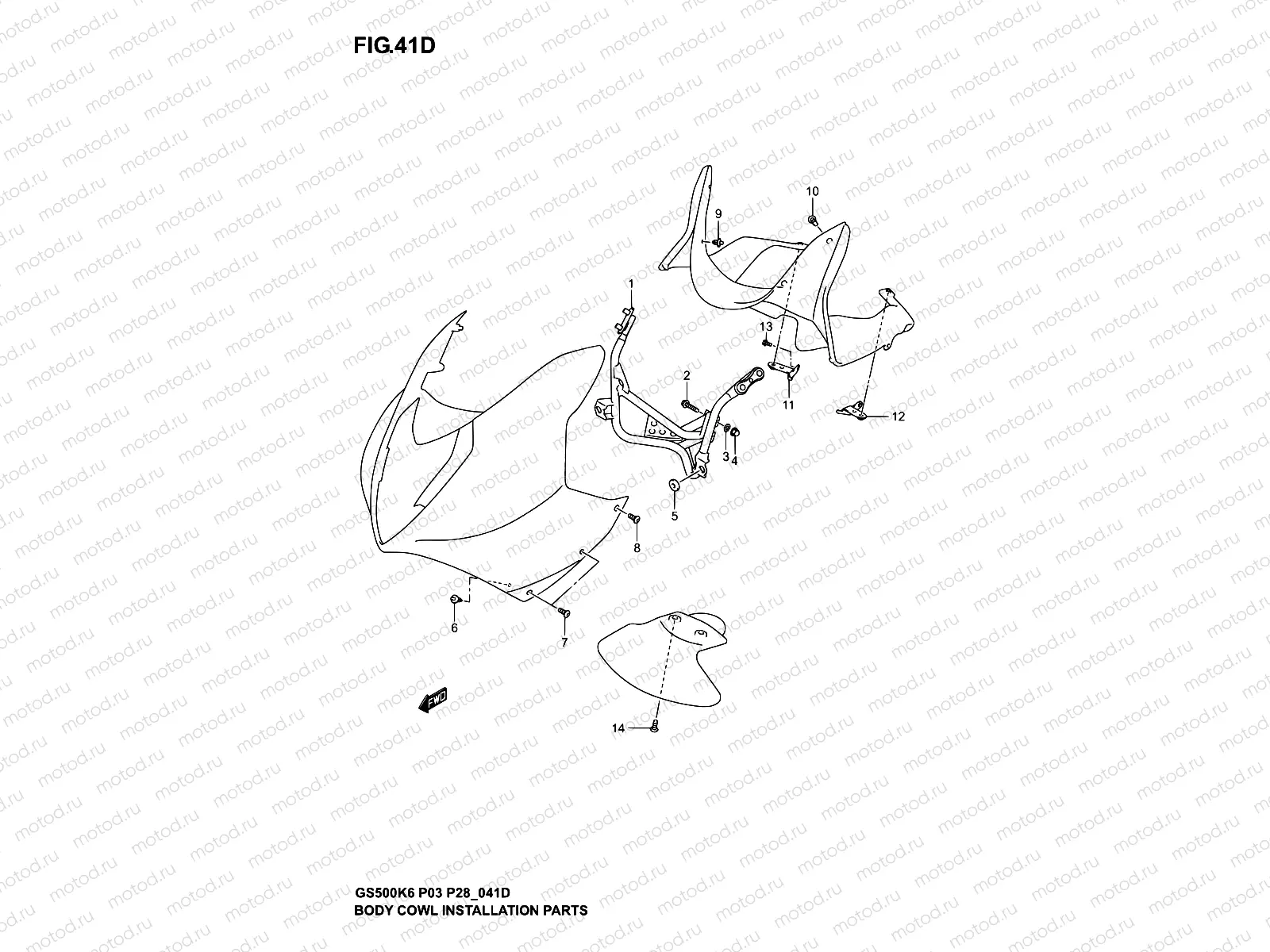 41D - BODY CWL INSTALLATION PARTS  (GS500FK4/K5/K6)