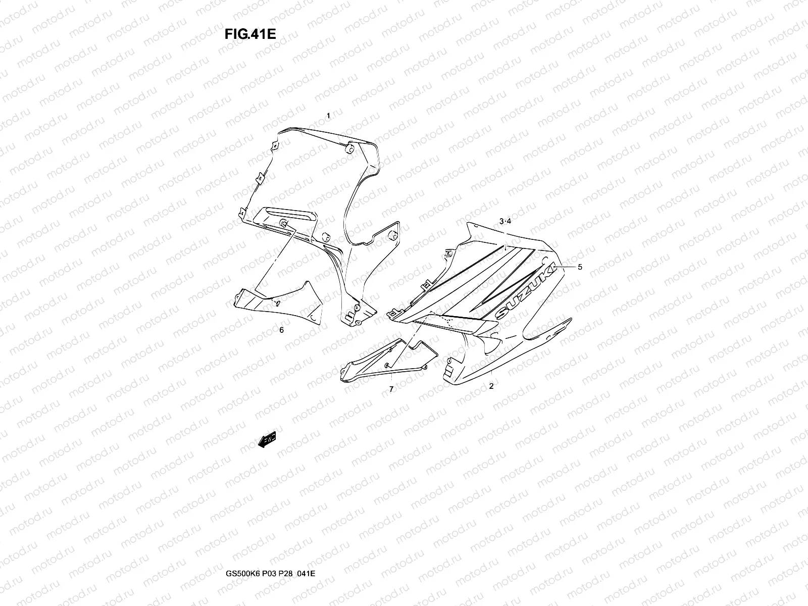 41E - UNDER COWLING  (GS500FK4)
