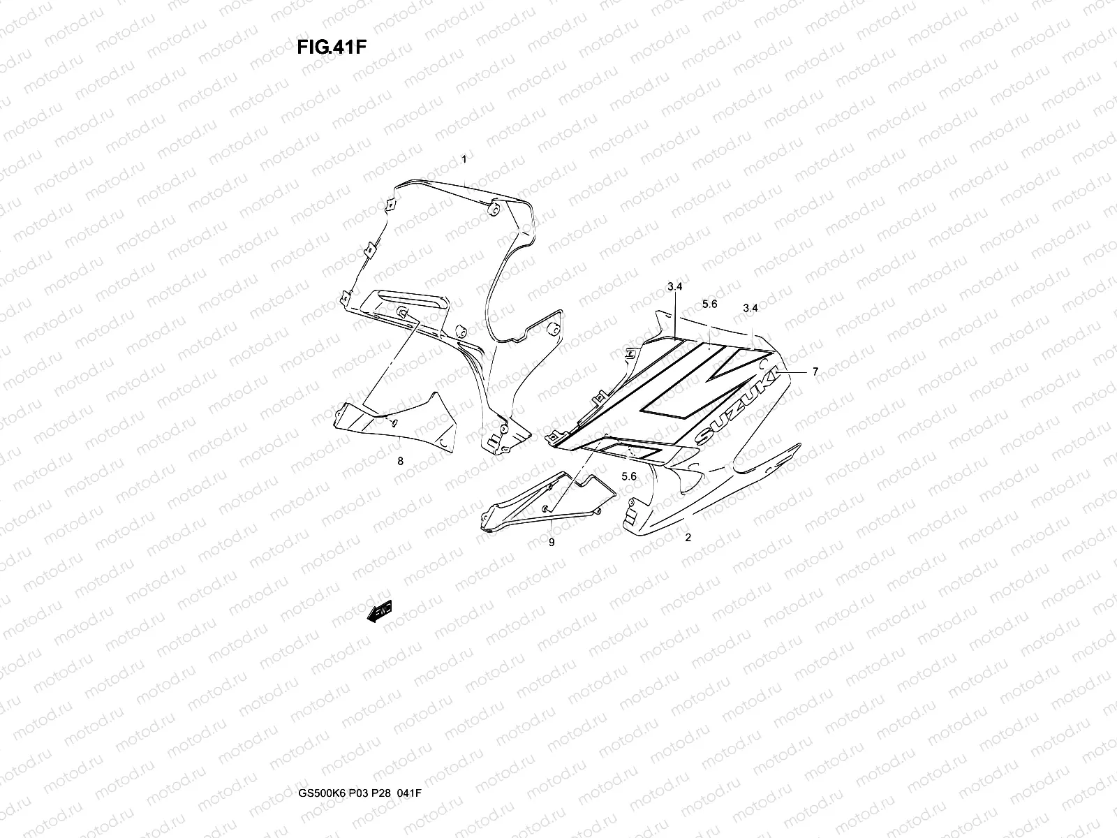 41F - UNDER COWLING  (GS500FK5)