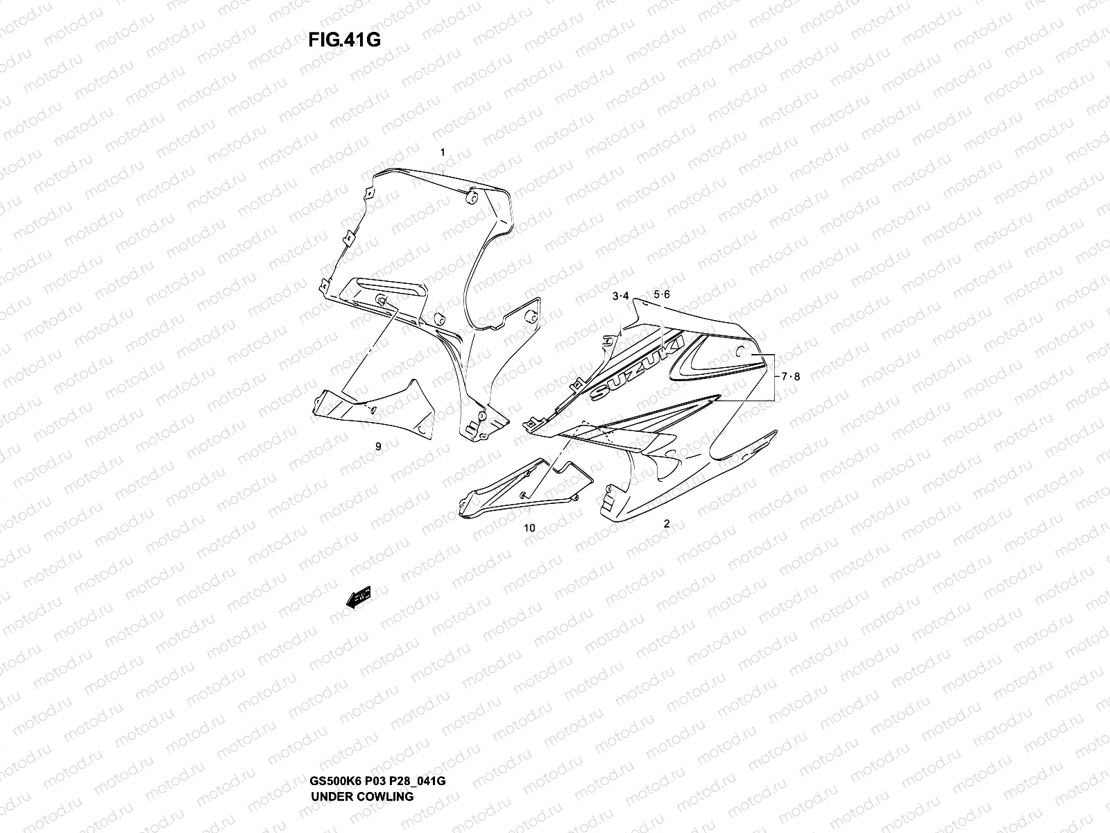 41G - UNDER COWLING  (GS500FK6)