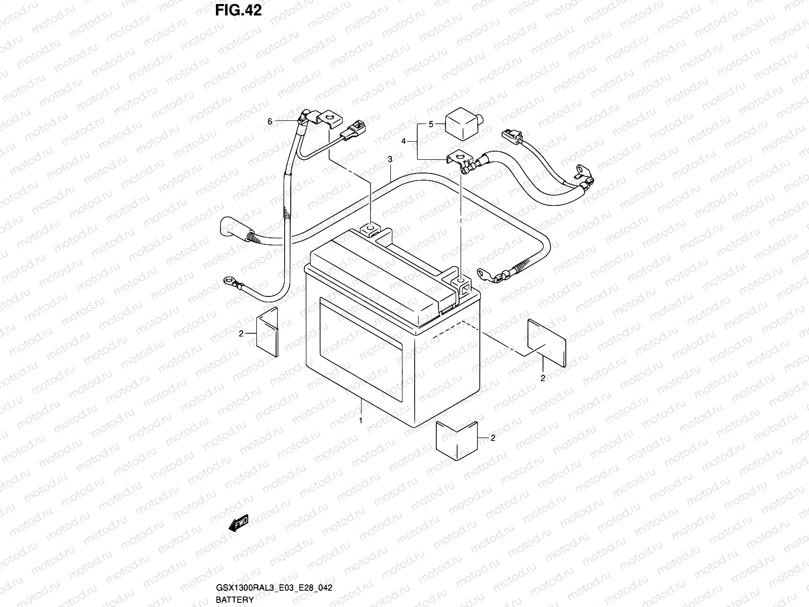 42 - BATTERY (GSX1300RAL3 E28)