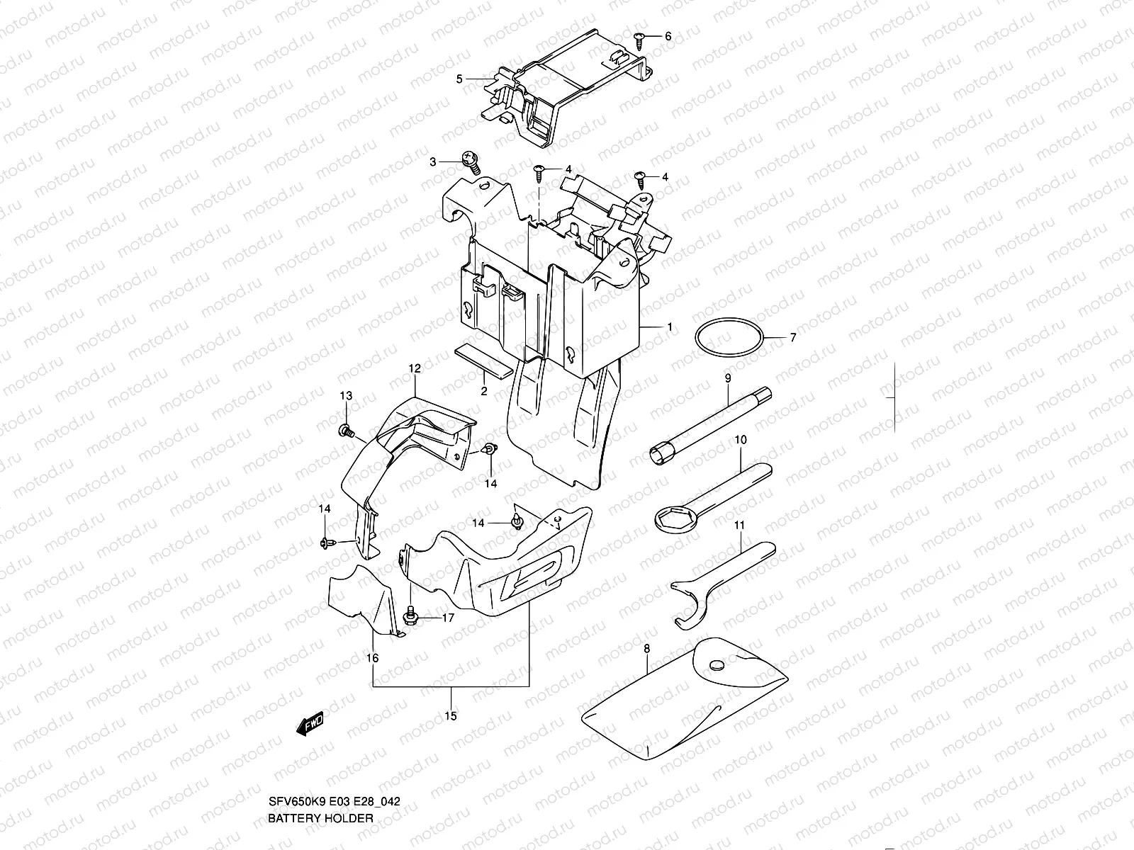 42 - BATTERY HOLDER