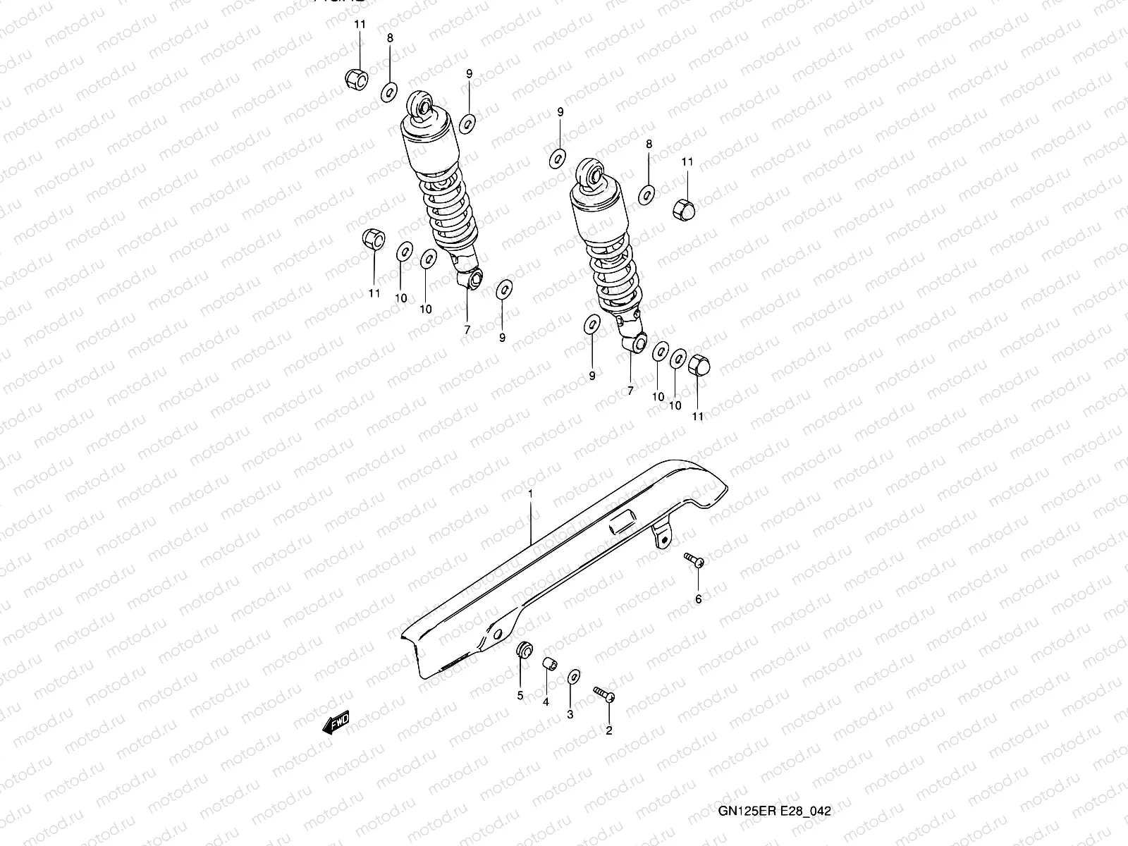 42 - CHAIN CASE - REAR SHOCK ABSOBER