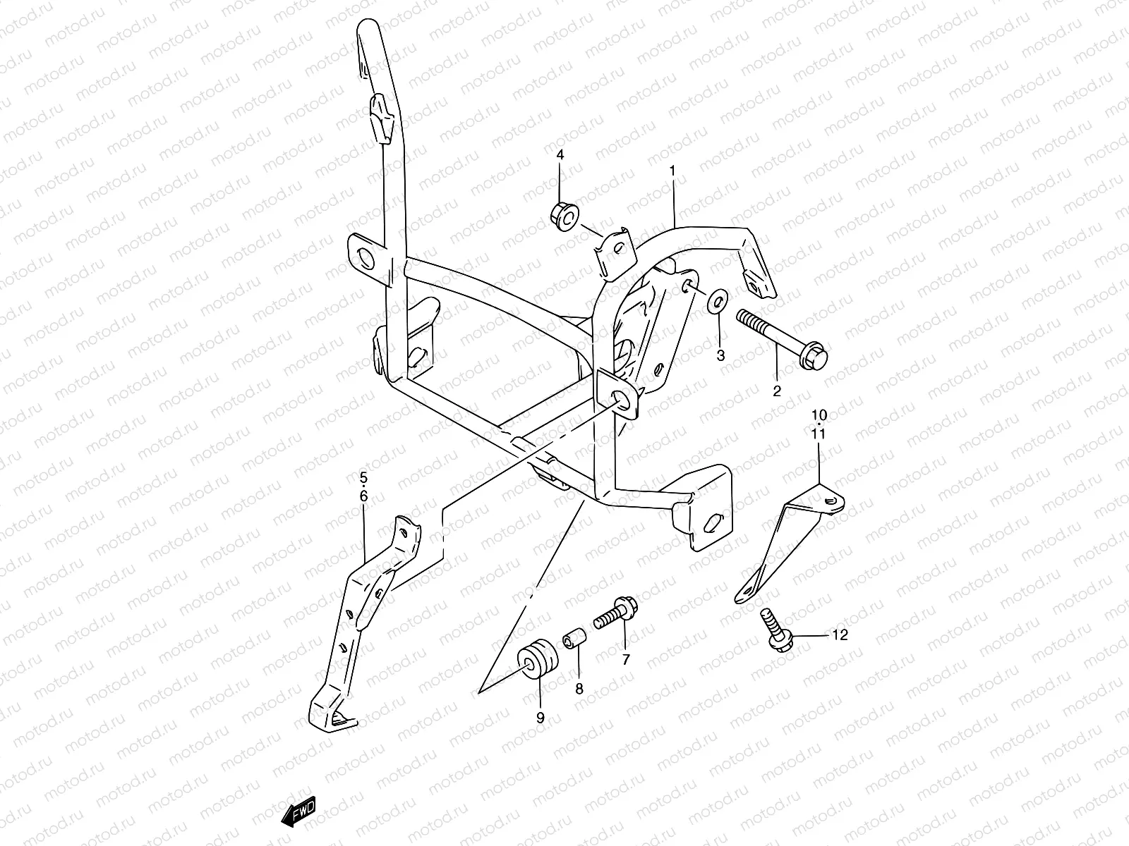 42 - COWLING BRACE (GSF1200ST/SV/SAV/SW/SAW/SX/SAX/SY/SAY)