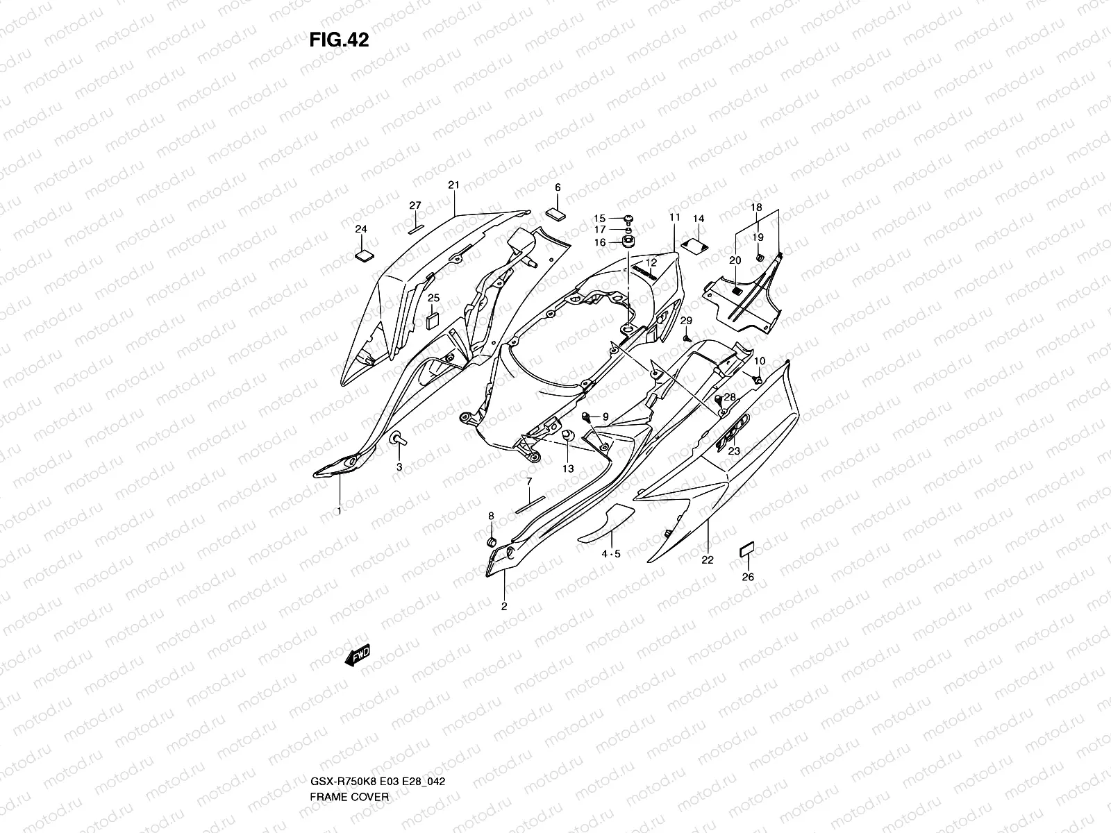 42 - FRAME COVER (MODEL K8)