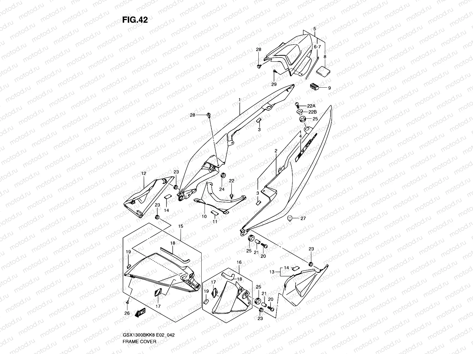 42 - FRAME COVER (MODEL K8/K9)