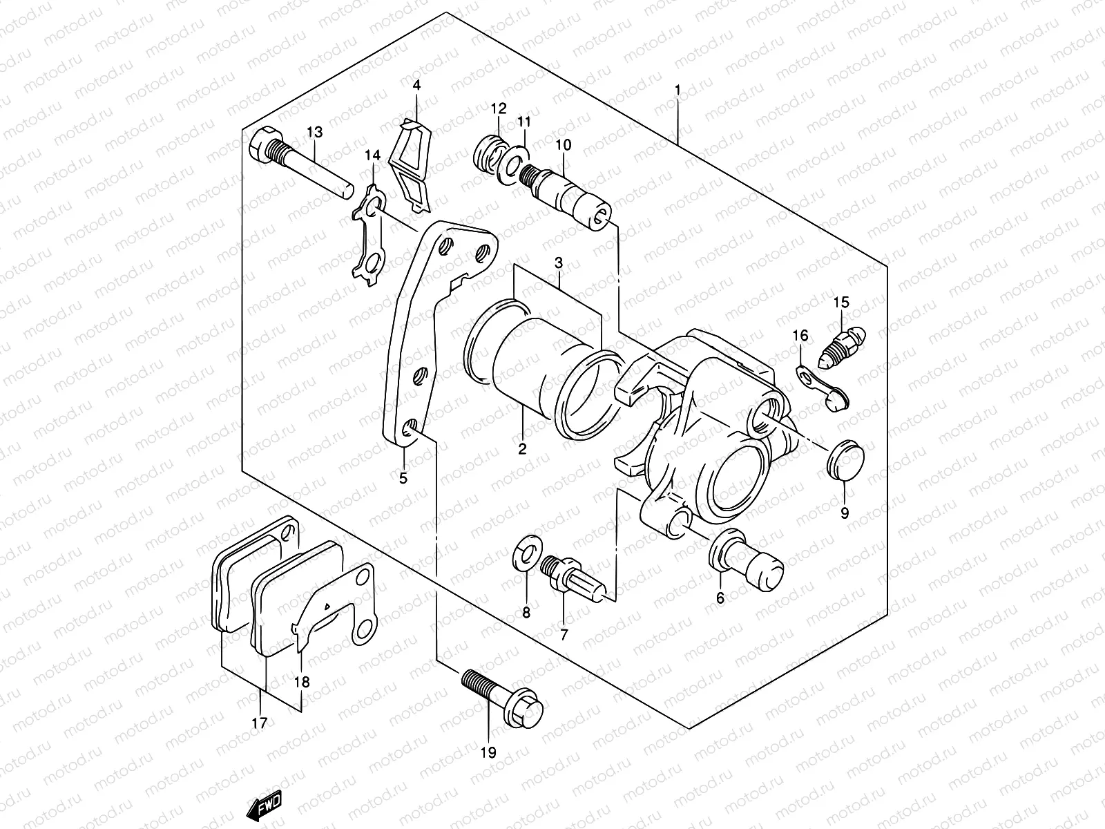 42 - FRONT CALIPER (MODEL K1/MODEL K2 P09)