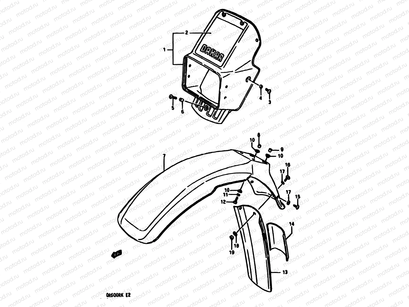 42 - FRONT FENDER (MODEL G E16,E18,E22,E24)
