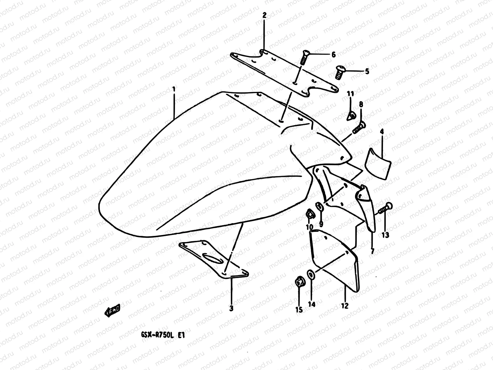 42 - FRONT FENDER (MODEL J)