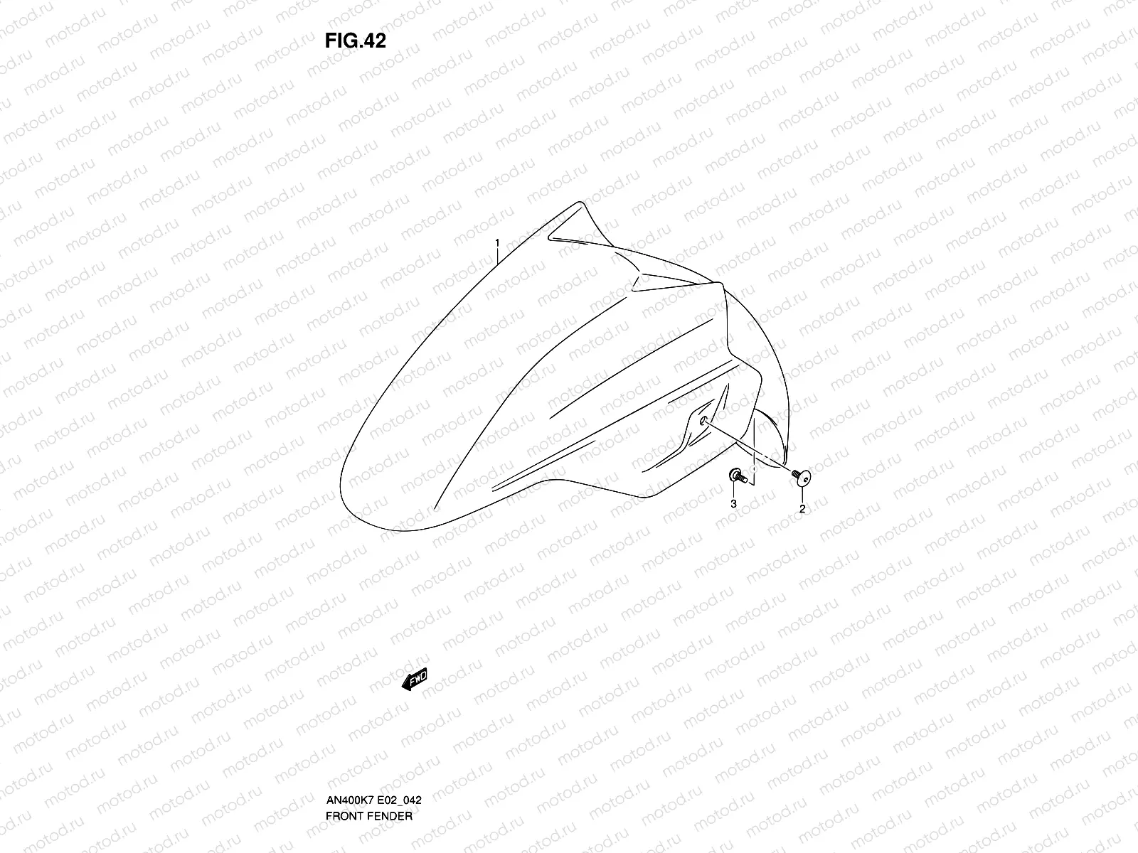 42 - FRONT FENDER (MODEL K7/K8)