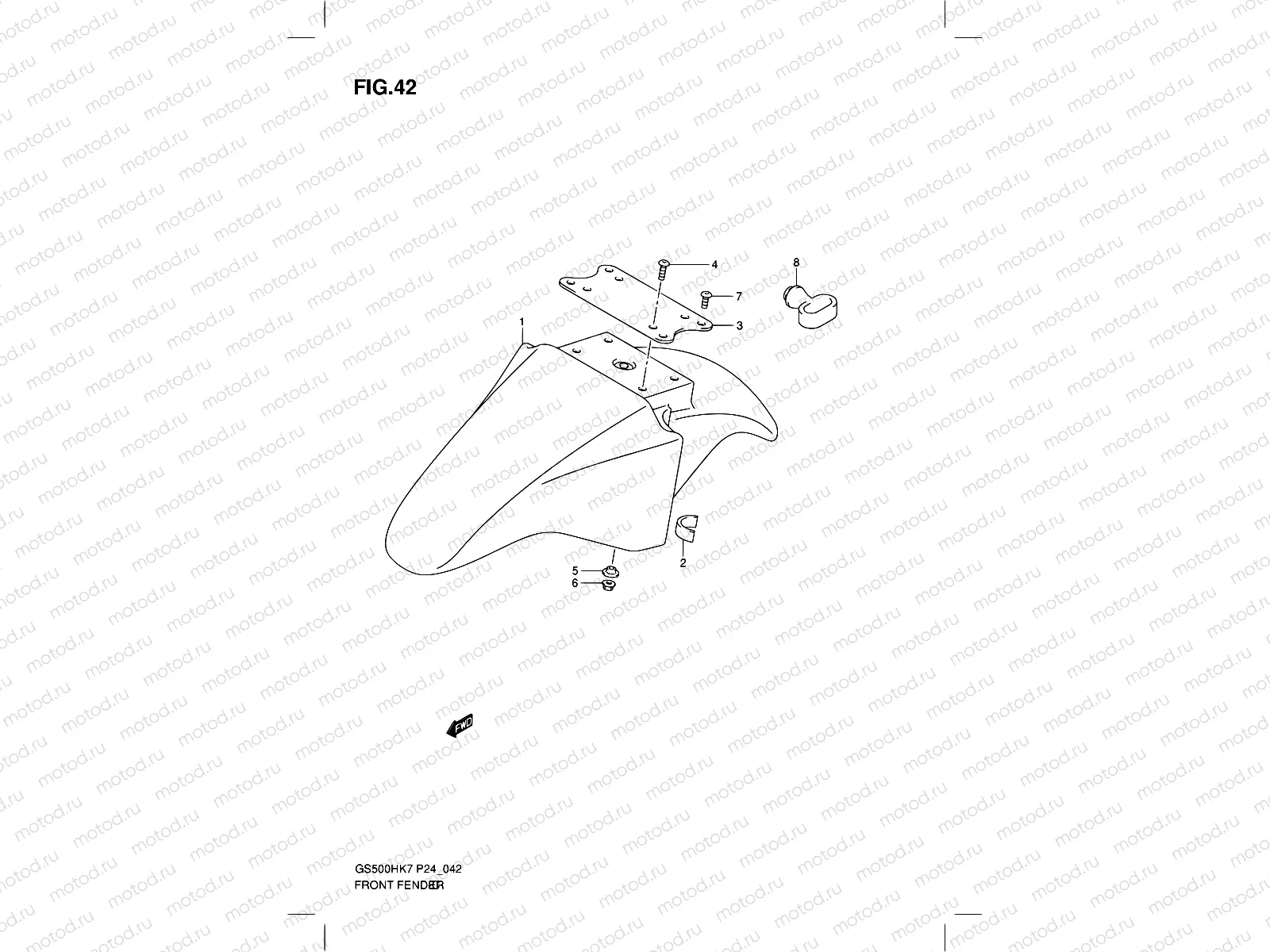 42 - FRONT FENDER  (MODEL K7/K8/K9)