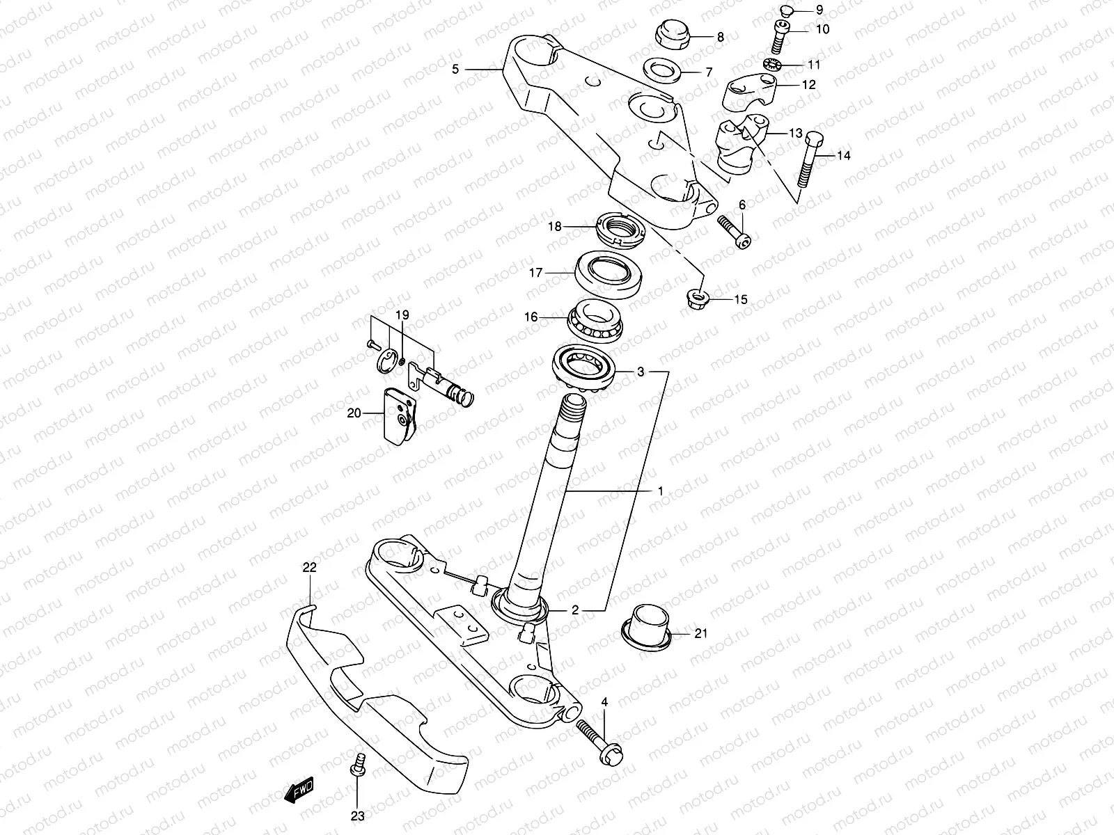 42 - FRONT FORK BRACKET (MODEL Y/K1)