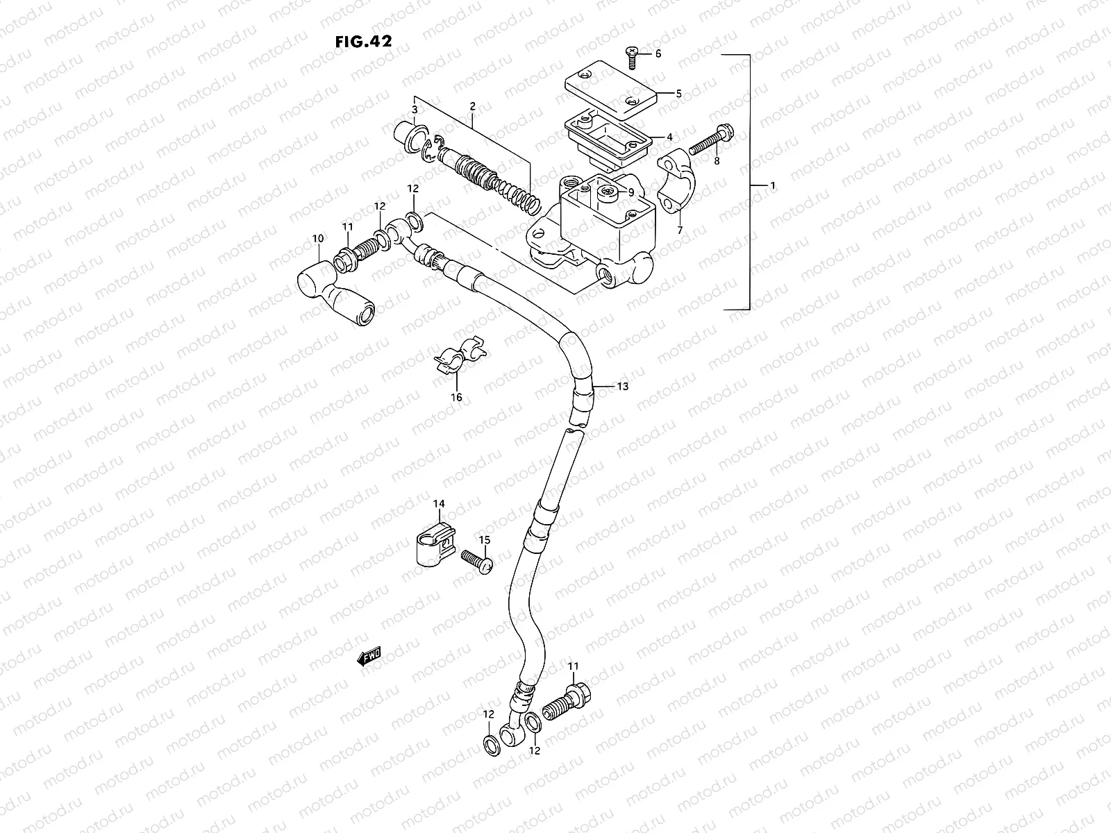 42 - FRONT MASTER CYLINDER (DR350SL/SM/SN/SP/SR)