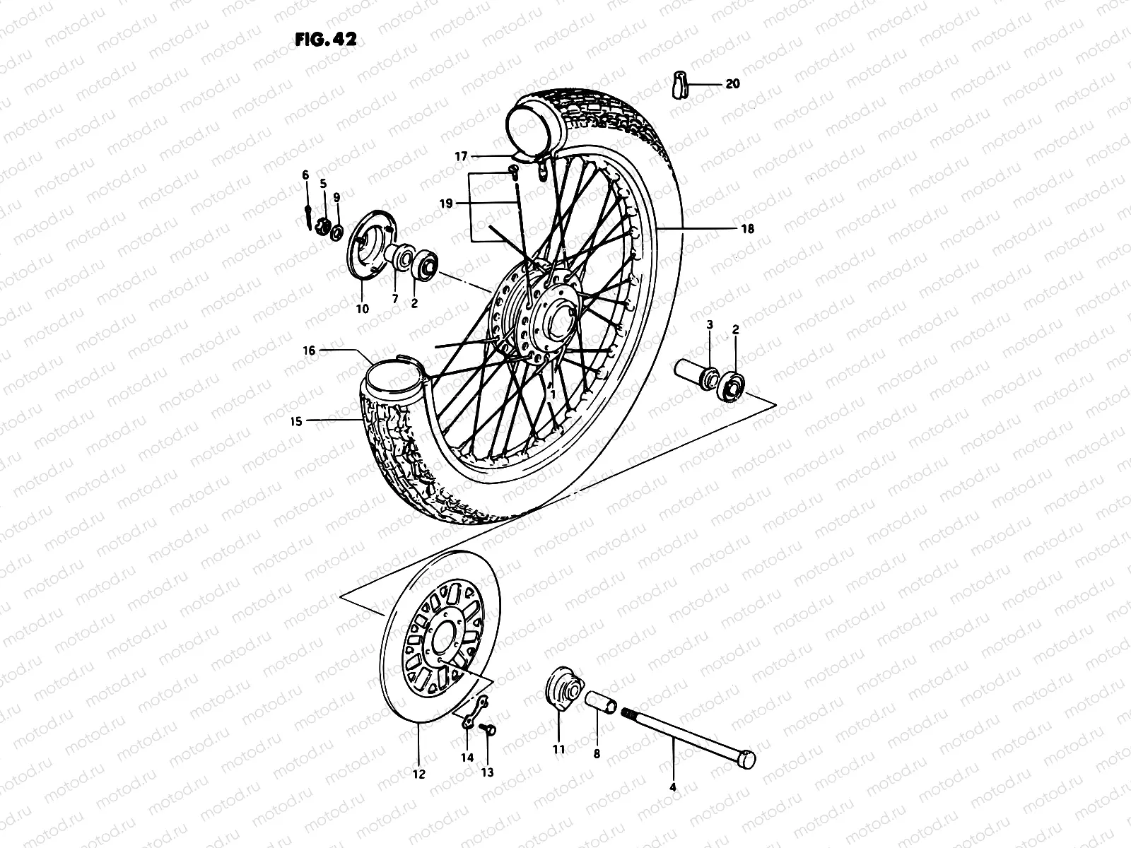 42 - FRONT WHEEL (SPOKE WHEEL E02, E17)