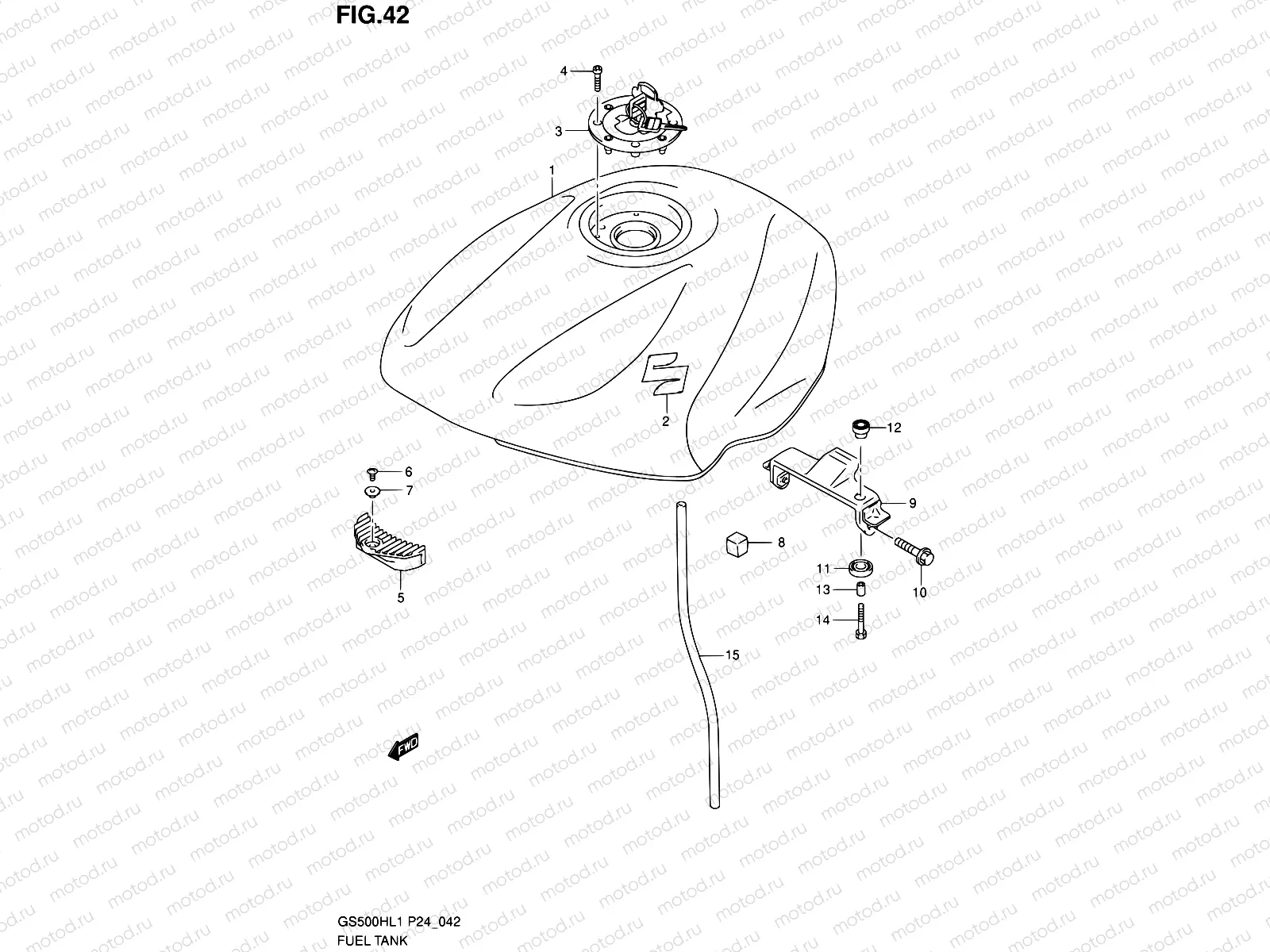 42 - FUEL TANK (GS500H)
