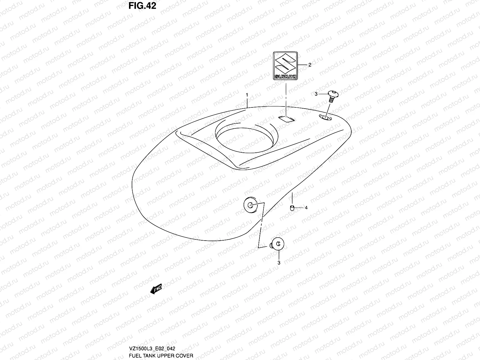 42 - FUEL TANK UPPER COVER
