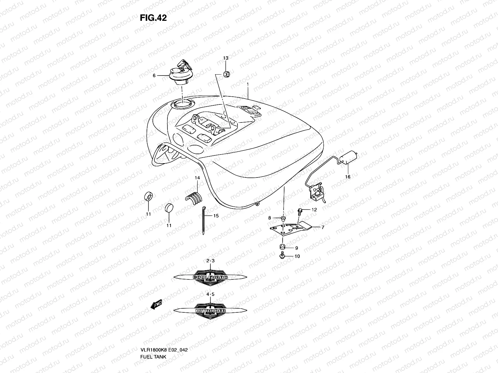 42 - FUEL TANK (VLR1800K8/UFK8/K9/UFK9)