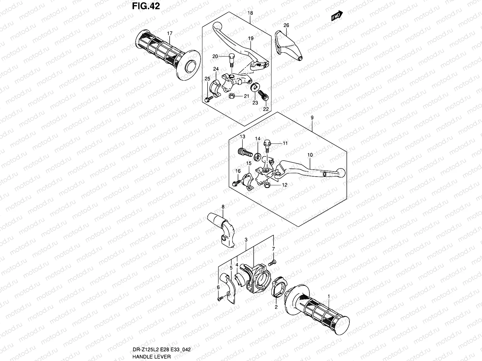 42 - HANDLE LEVER (DR-Z125L2 E33)