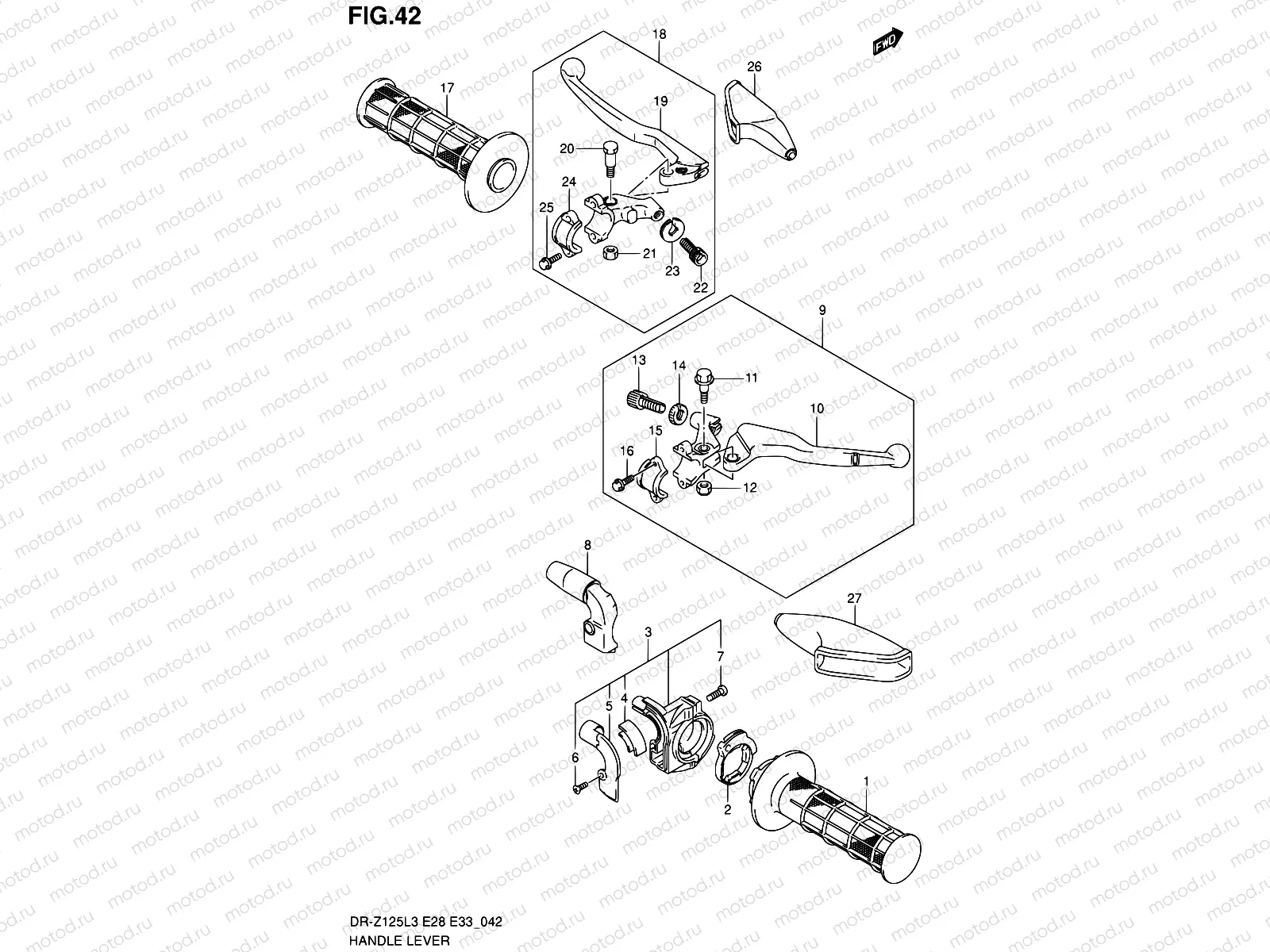 42 - HANDLE LEVER (DR-Z125L3 E33)
