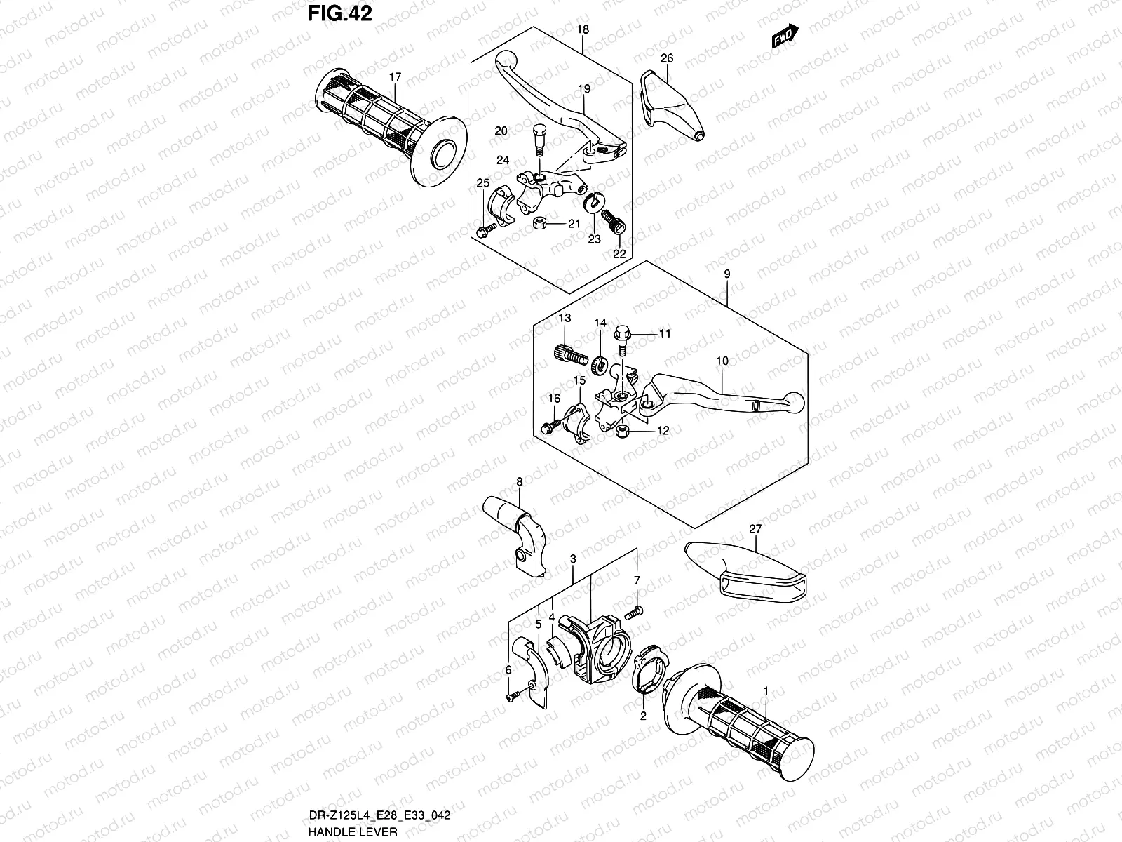 42 - HANDLE LEVER (DR-Z125L4 E33)