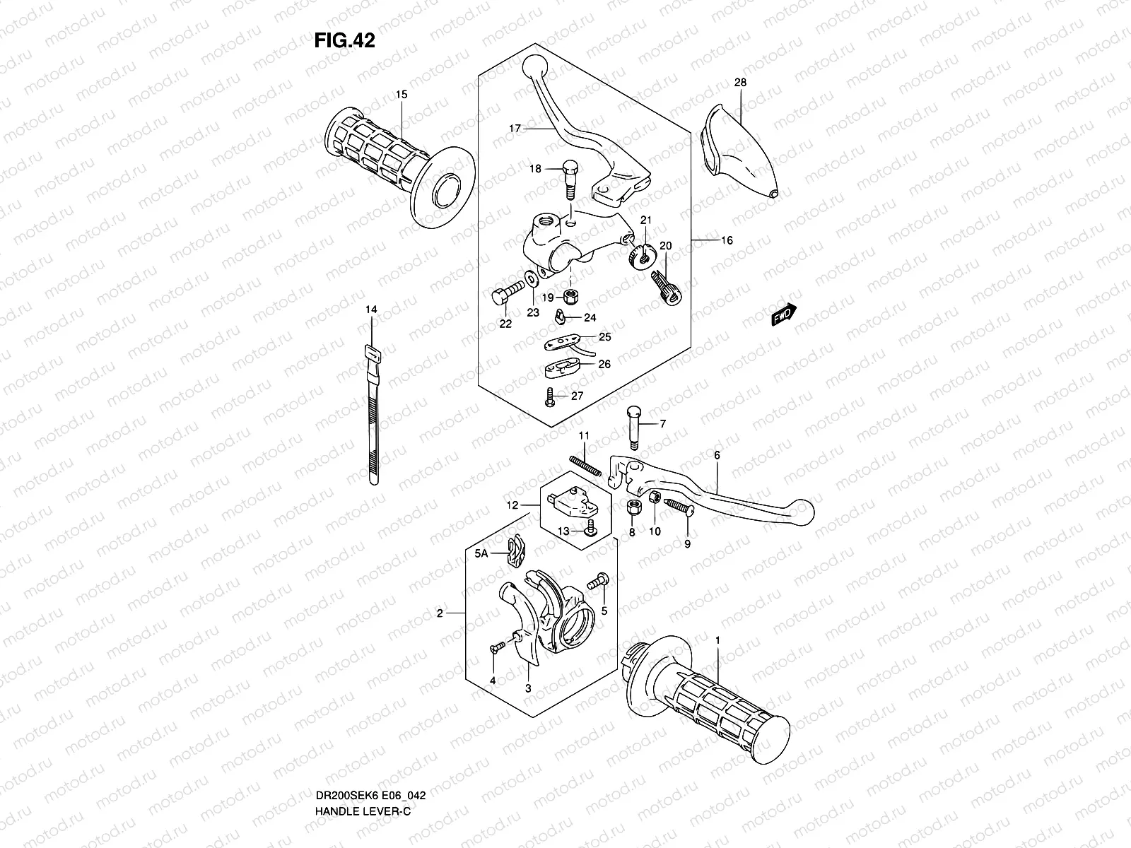 42 - HANDLE LEVER (MODEL K6/K7/K8/K9 E24)