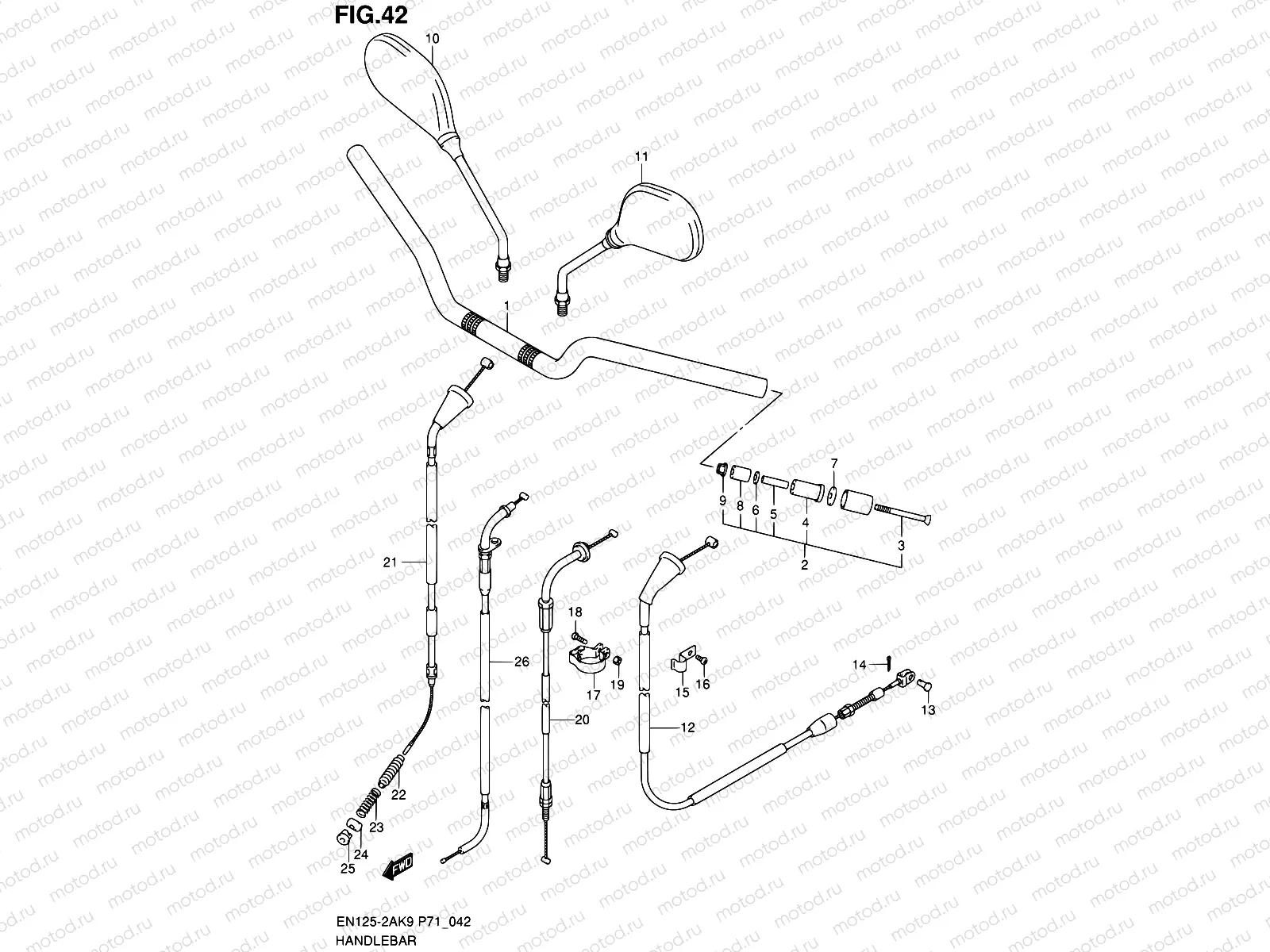 42 - HANDLEBAR (EN125HU/HUZ)