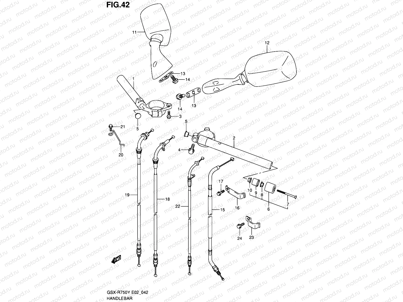 42 - HANDLEBAR (MODEL Y/K1)