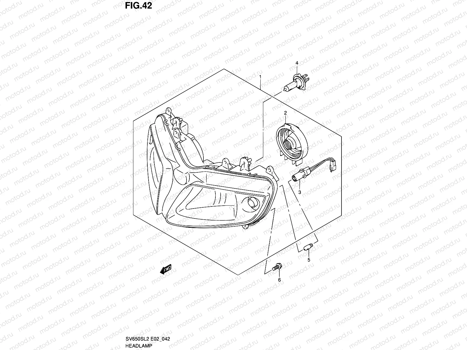 42 - HEADLAMP (SV650SL2 E02)
