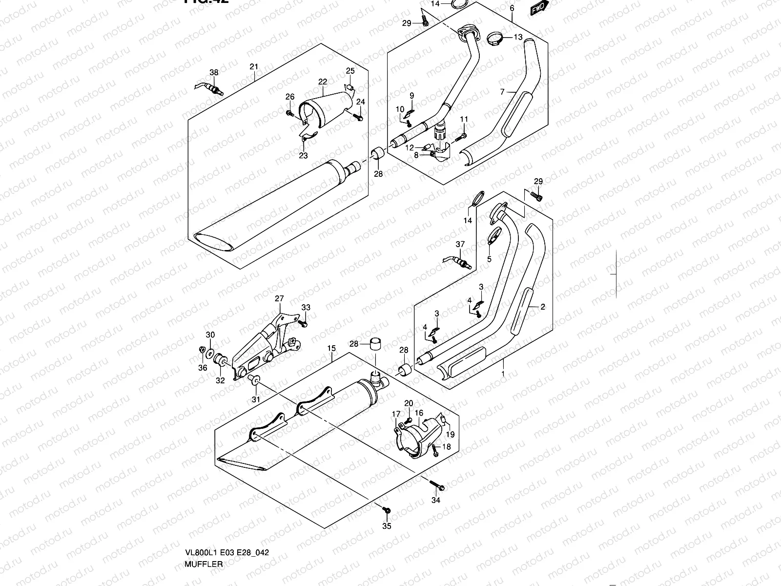 42 - MUFFLER (VL800CL1 E33)