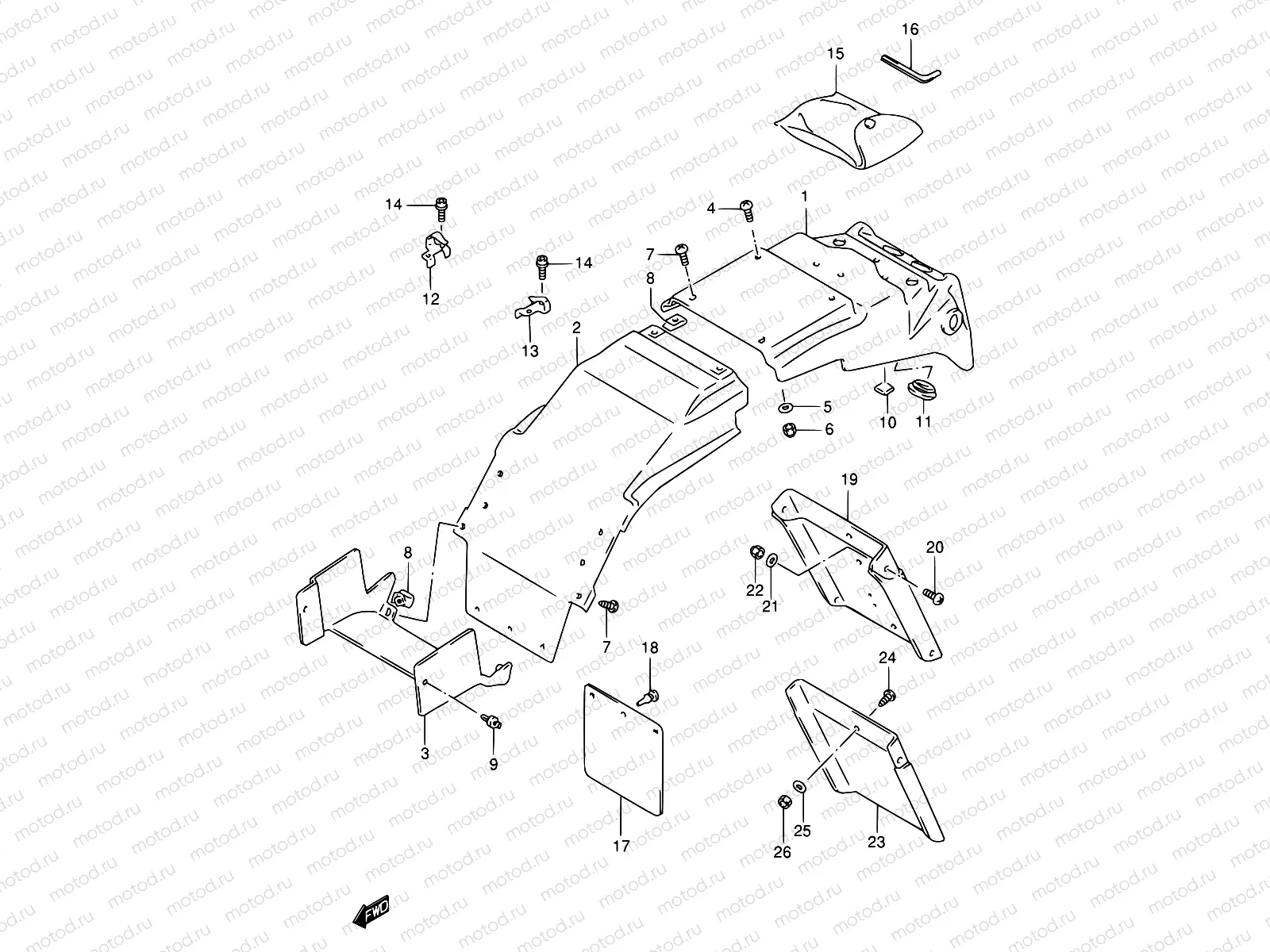 42 - REAR FENDER (MODEL P/R)