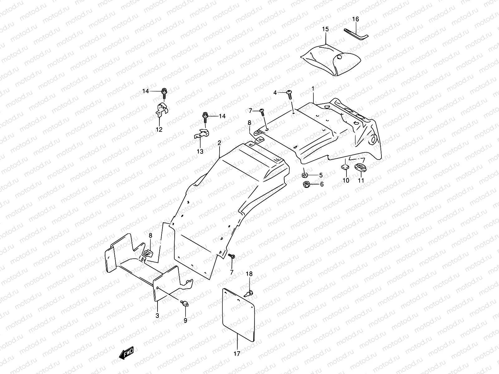 42 - REAR FENDER (MODEL P/R)