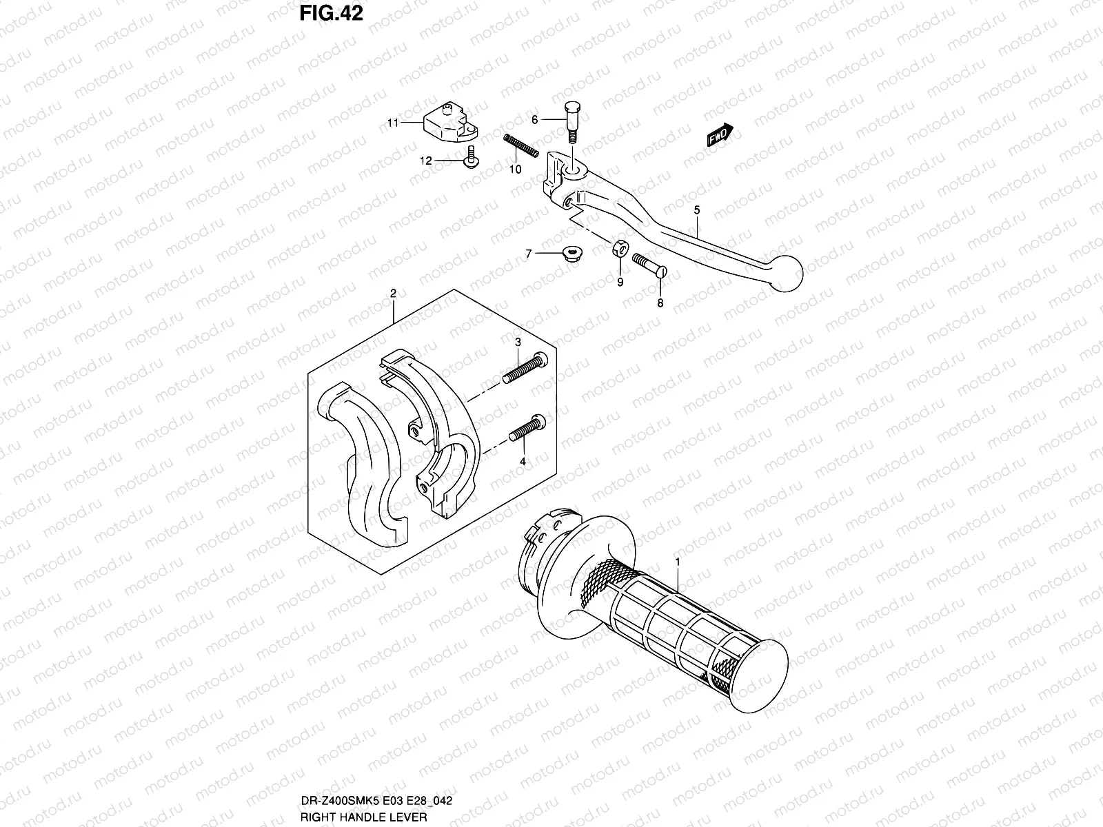 42 - RIGHT HANDLE LEVER