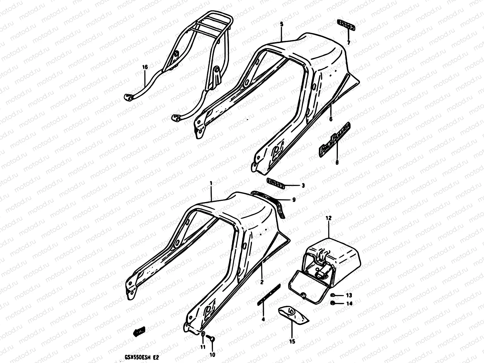42 - SEAT TAIL COVER (GSX550ESF/ESG)