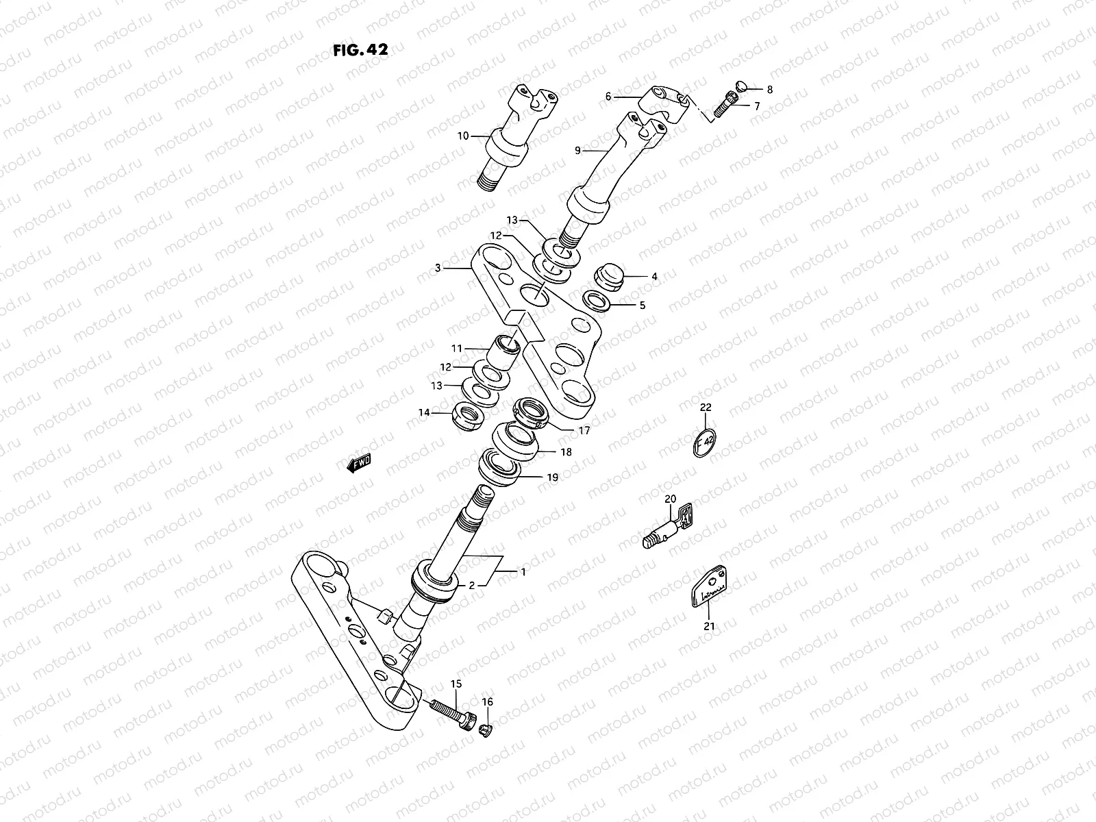 42 - STEERING STEM (MODEL H/J/K/L/M/N/P/R)