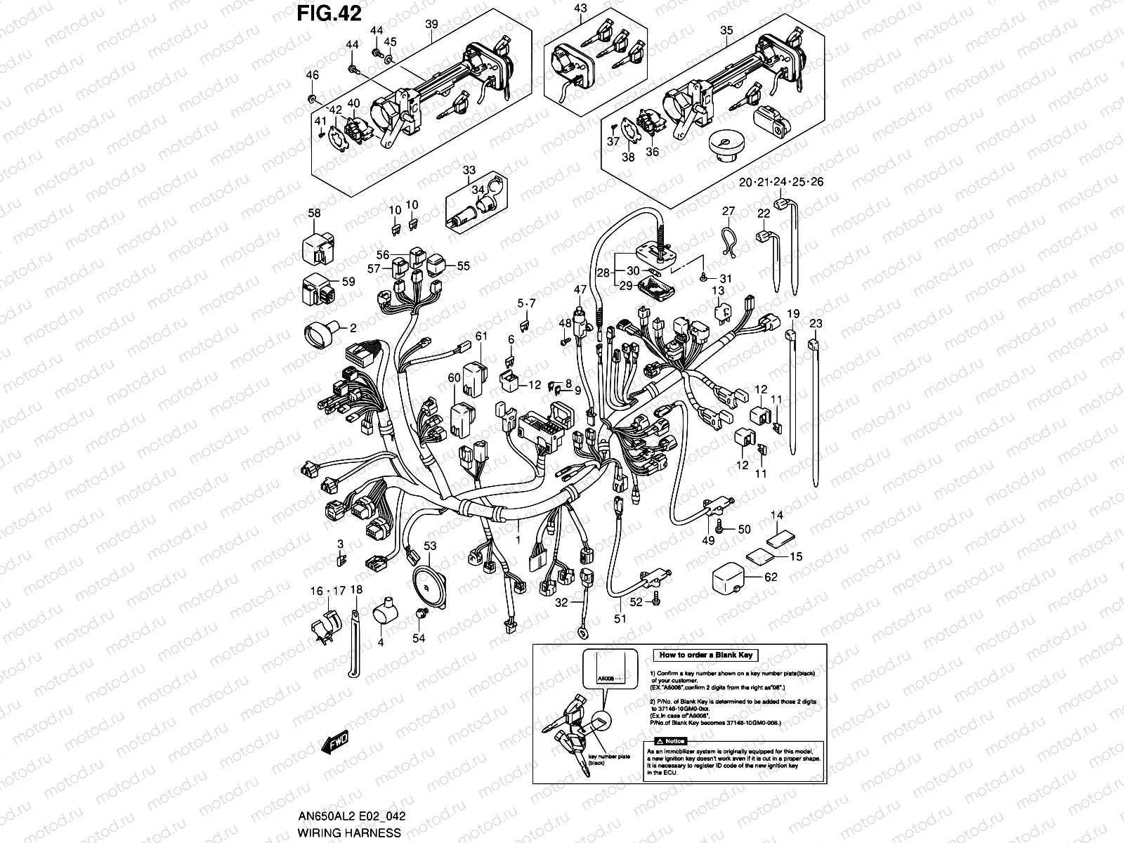 42 - WIRING HARNESS (AN650AL2 E24)