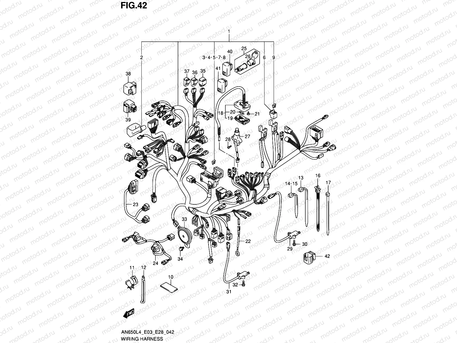 42 - WIRING HARNESS (AN650L4 E03)