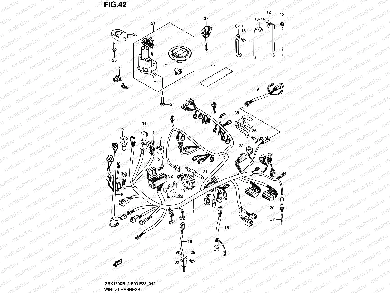 42 - WIRING HARNESS (GSX1300RL2 E03)