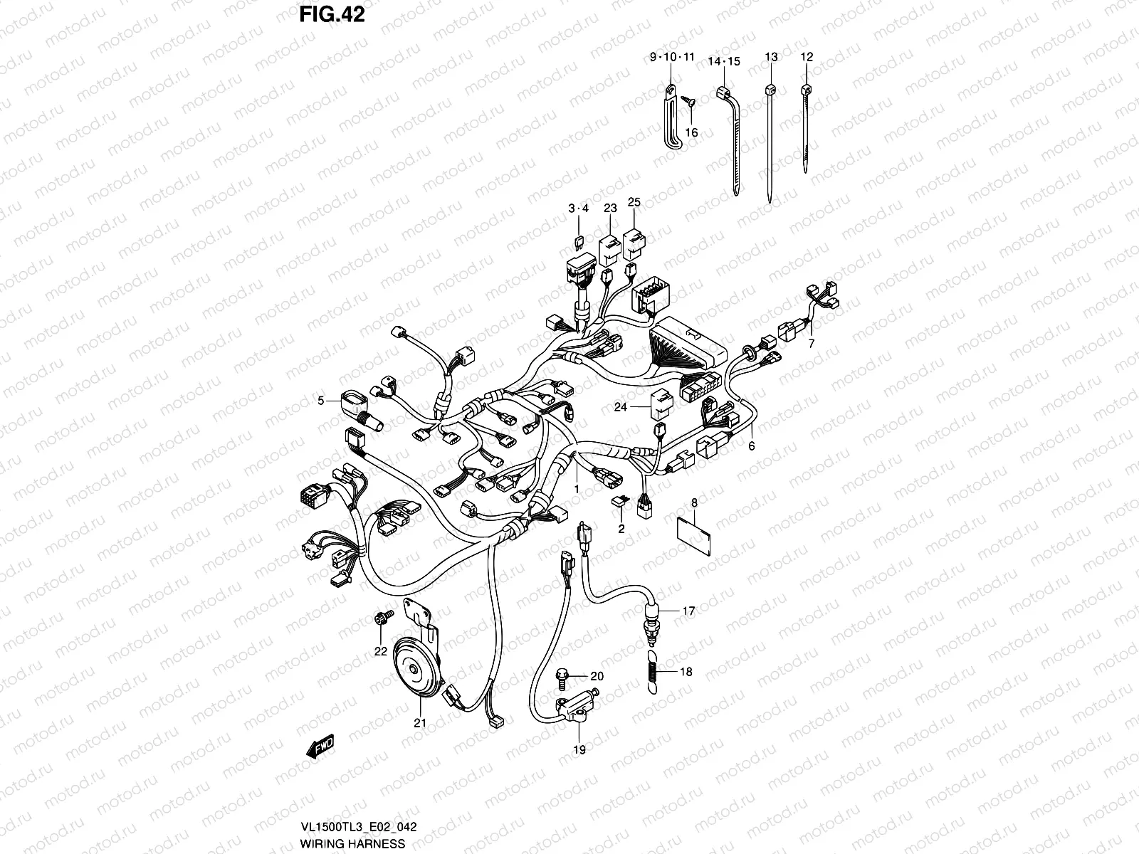 42 - WIRING HARNESS (VL1500TL3 E19)