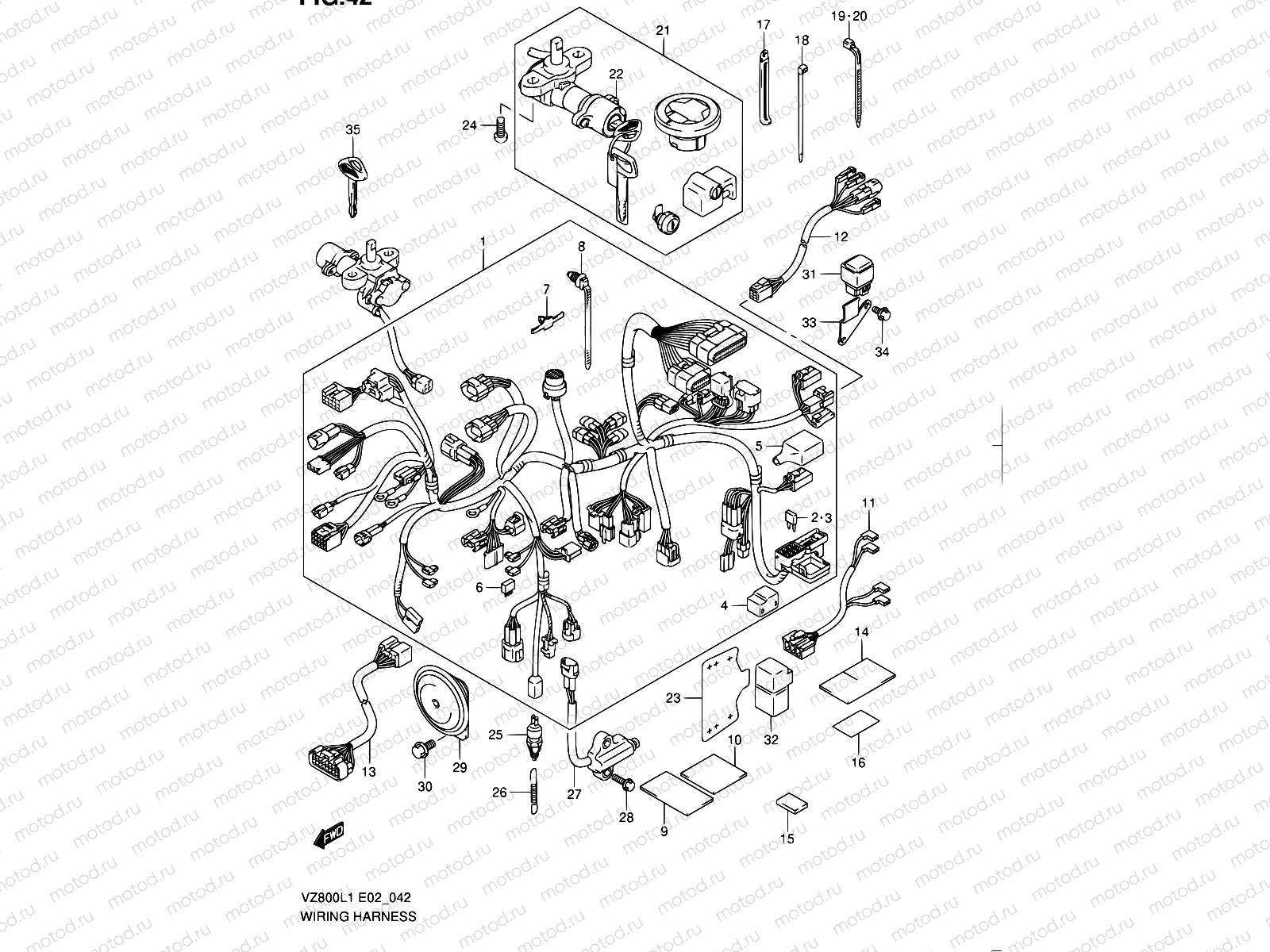 42 - WIRING HARNESS (VZ800L1 E02)