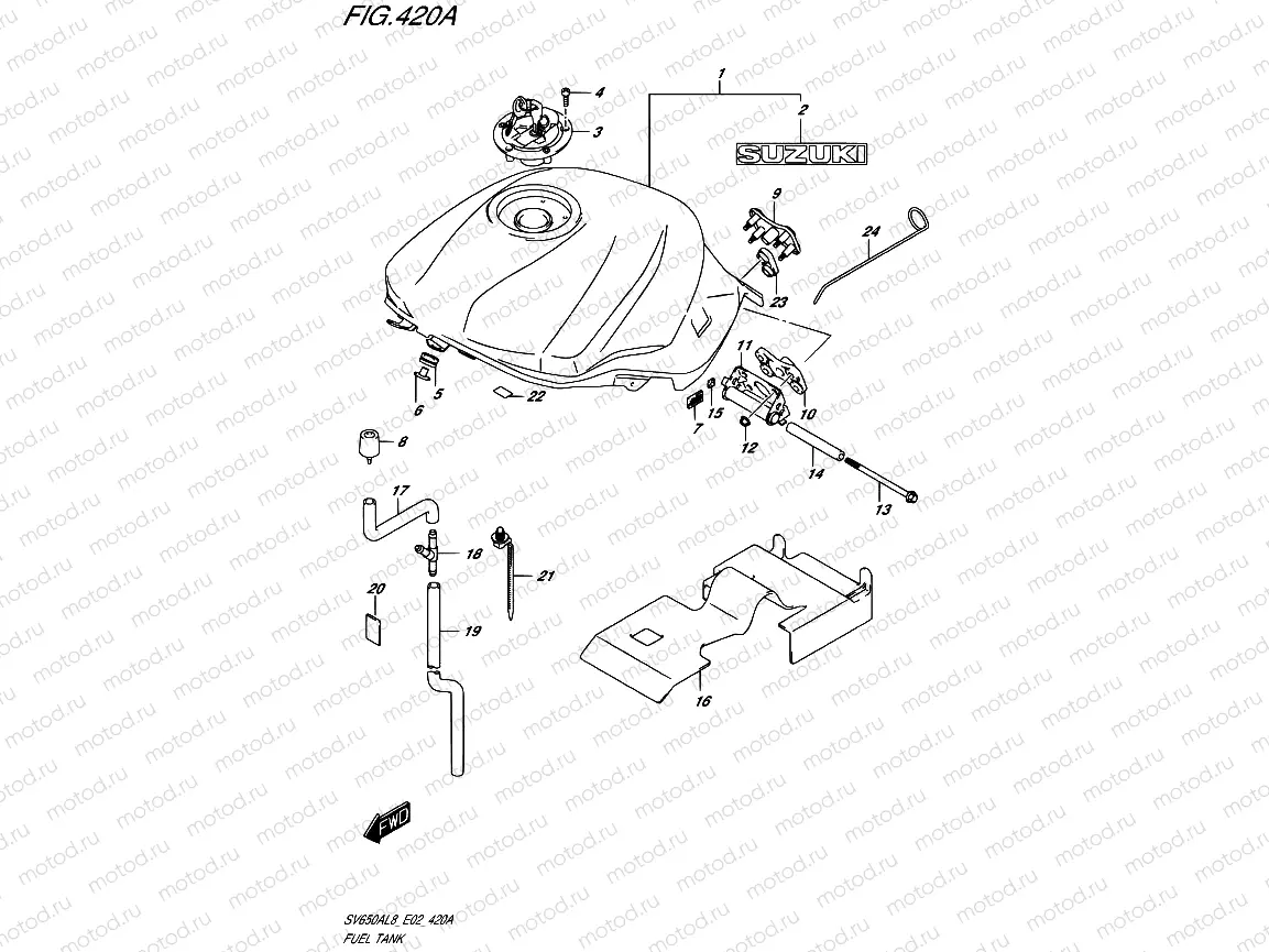 420A - FUEL TANK (SV650AL8 E02) (FOR YVB,YKV)